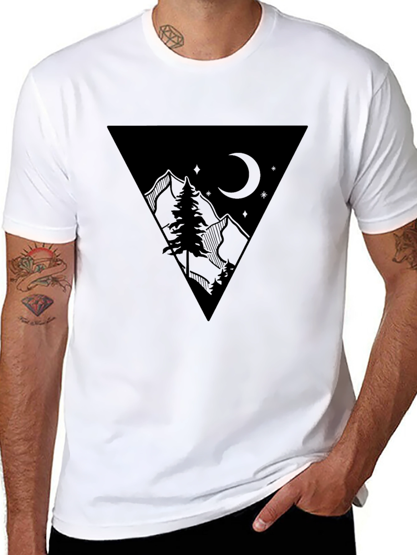 Mountain Moon Graphic Tee - Mens Black T-Shirt