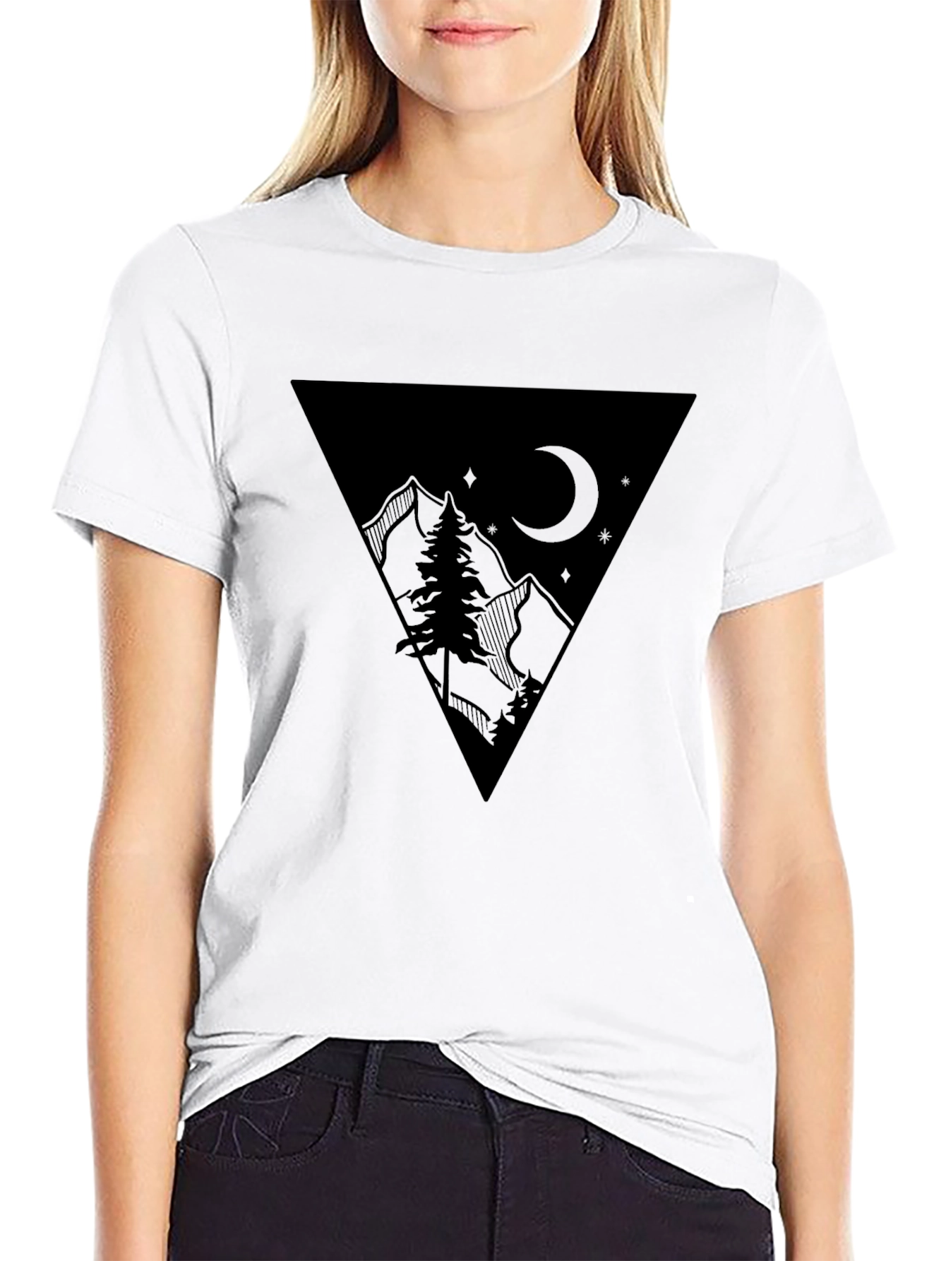 Mountain Moon Graphic Tee - Mens Black T-Shirt