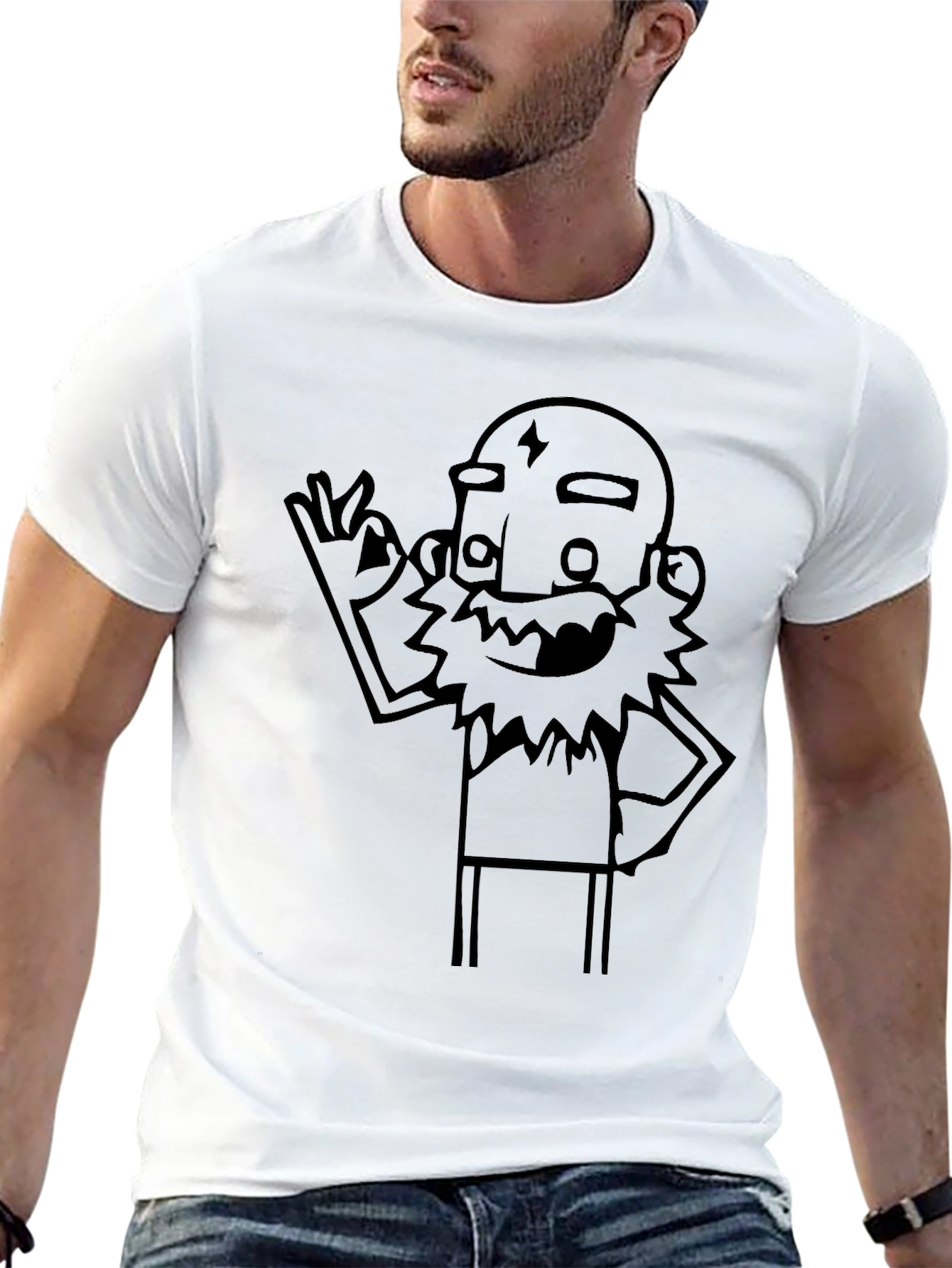 Cool Cartoon Graphic Black T-Shirt