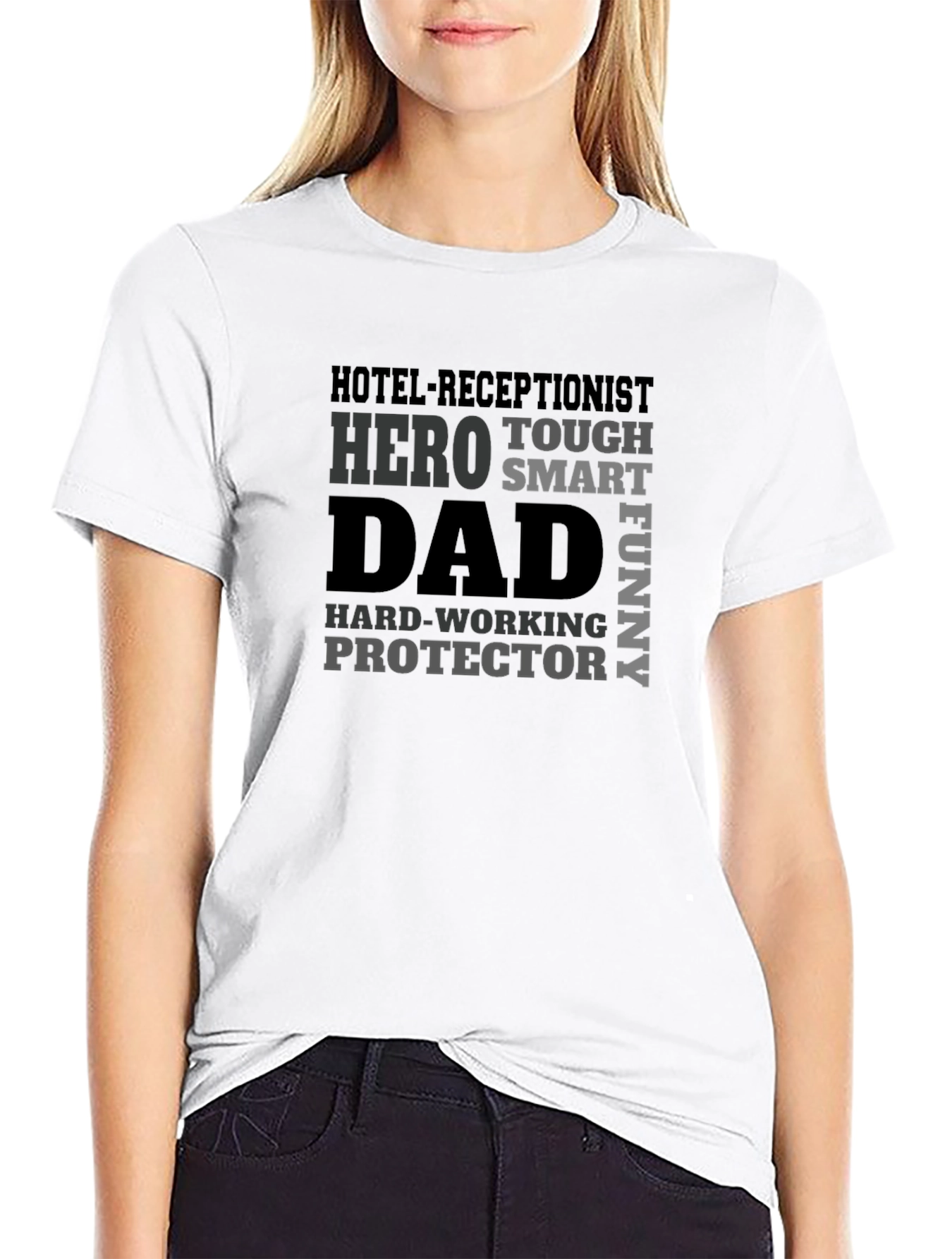 Hotel Receptionist Dad Hero T-Shirt