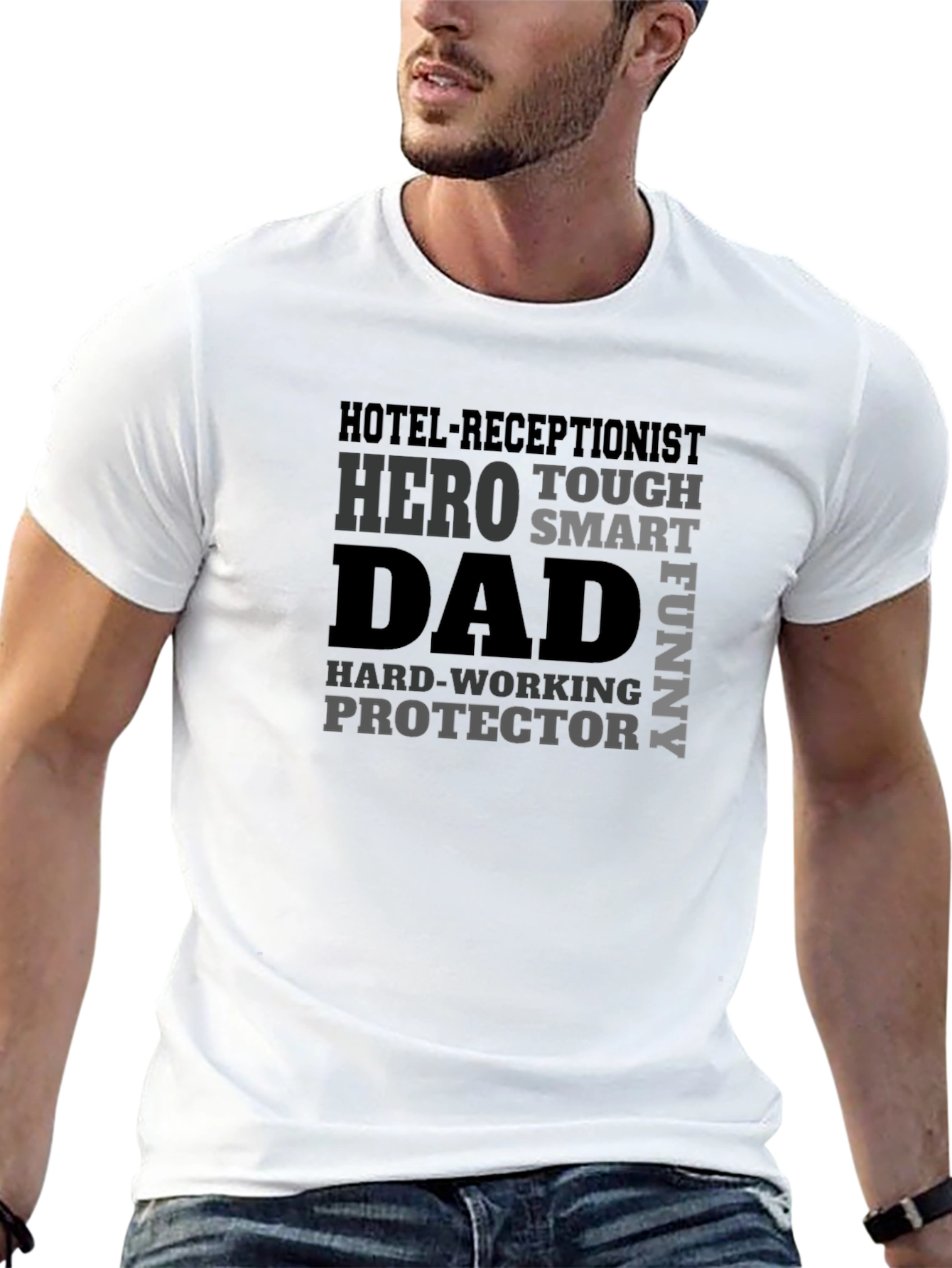 Hotel Receptionist Dad Hero T-Shirt