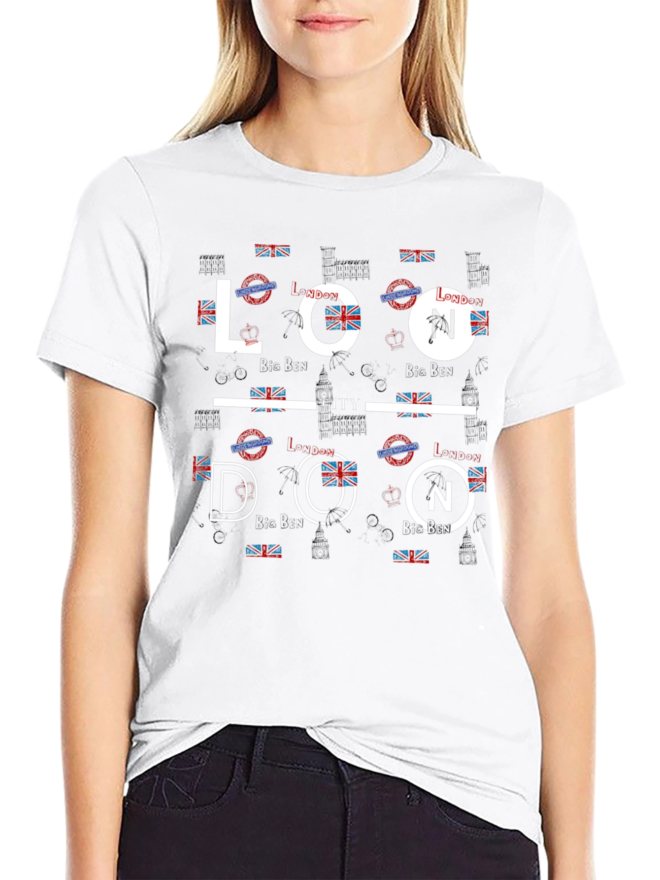 London City Graphic Print Black T-Shirt