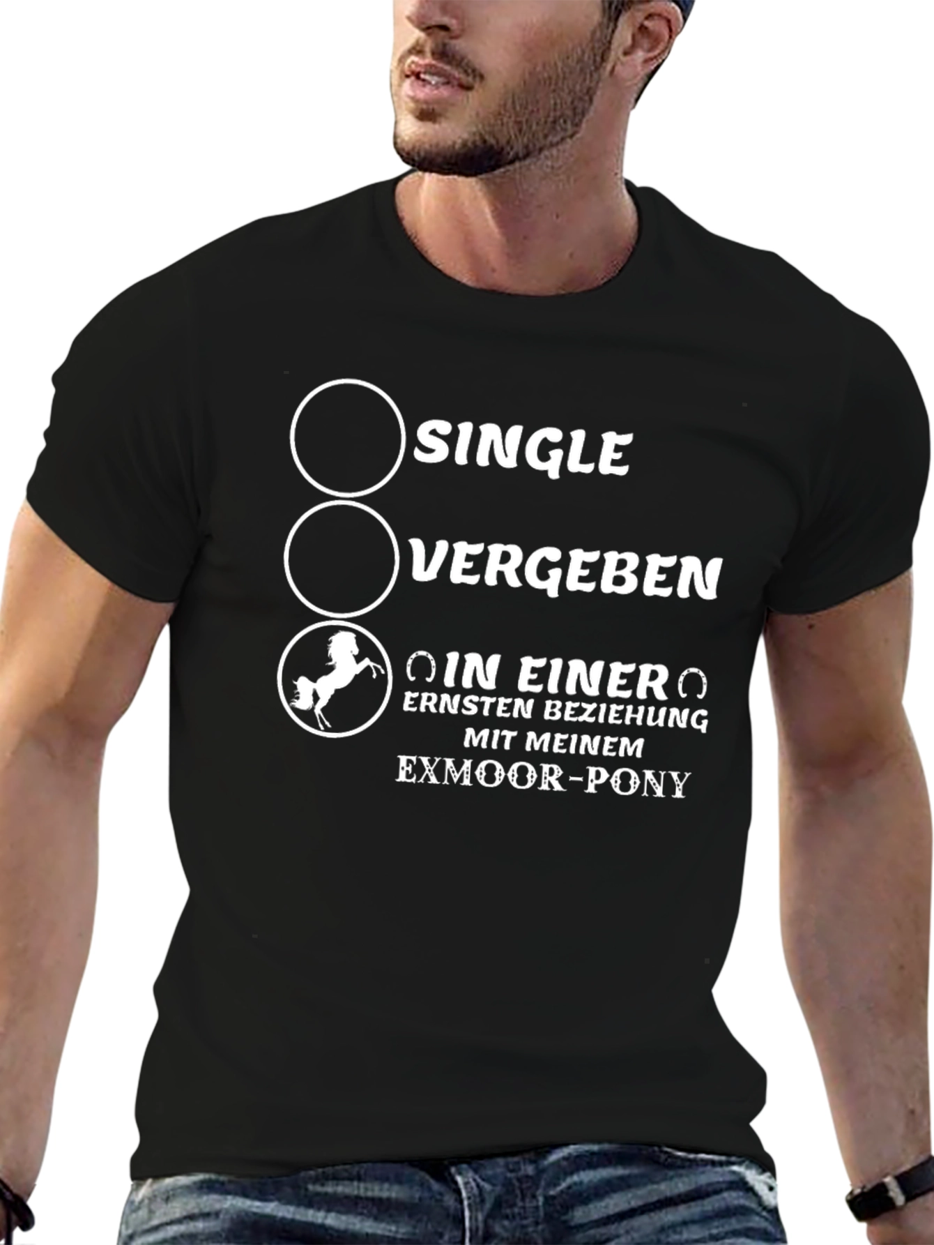 Exmoor Pony Relationship Status T-Shirt - Black