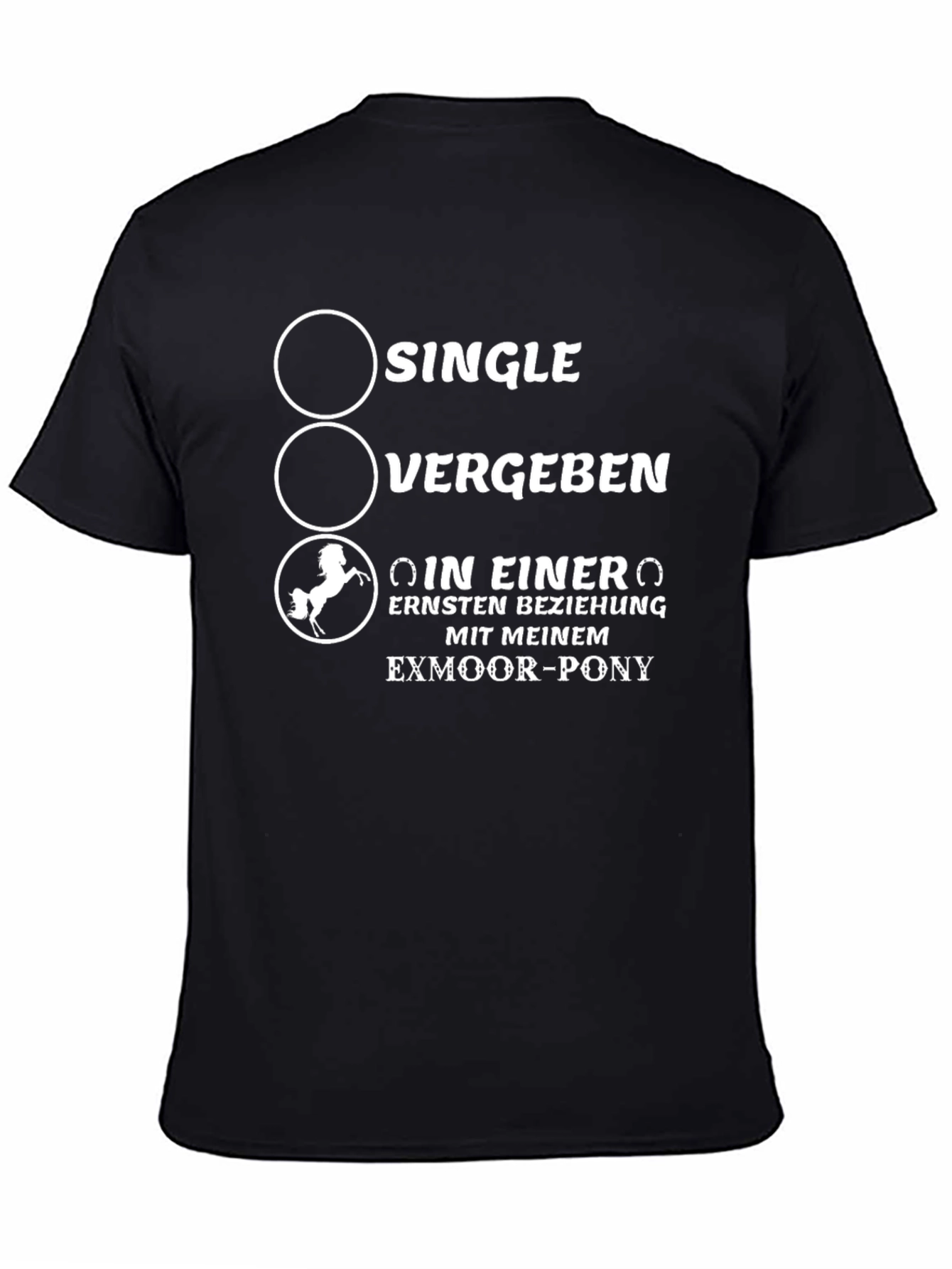 Exmoor Pony Relationship Status T-Shirt - Black