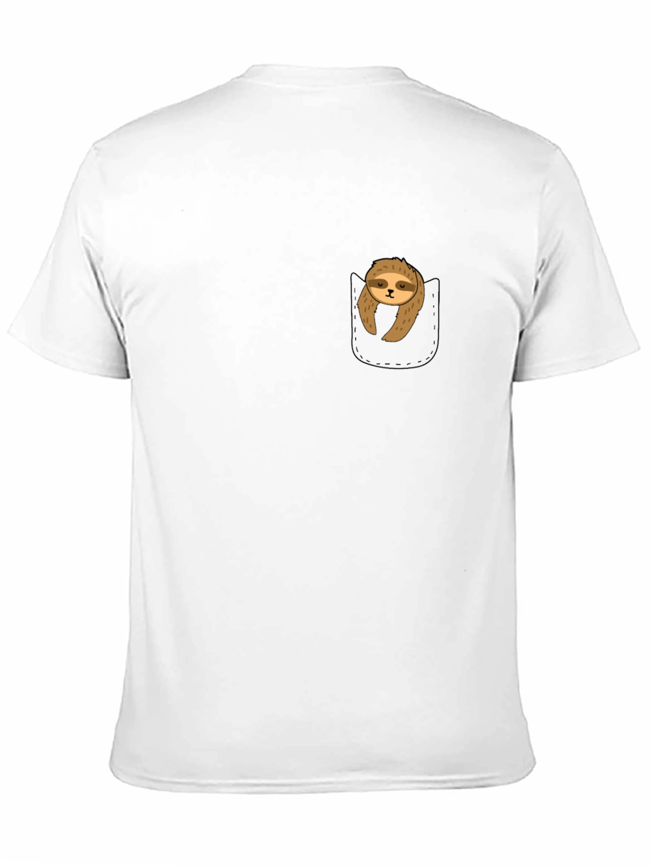 Sloth in Pocket Graphic Tee - Comfy Black T-Shirt