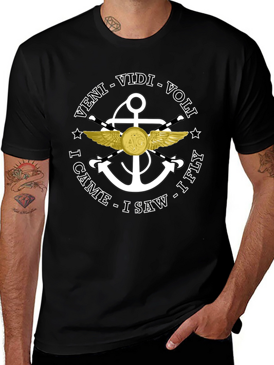 Veni Vidi Voli I Came I Saw I Fly Black T-Shirt