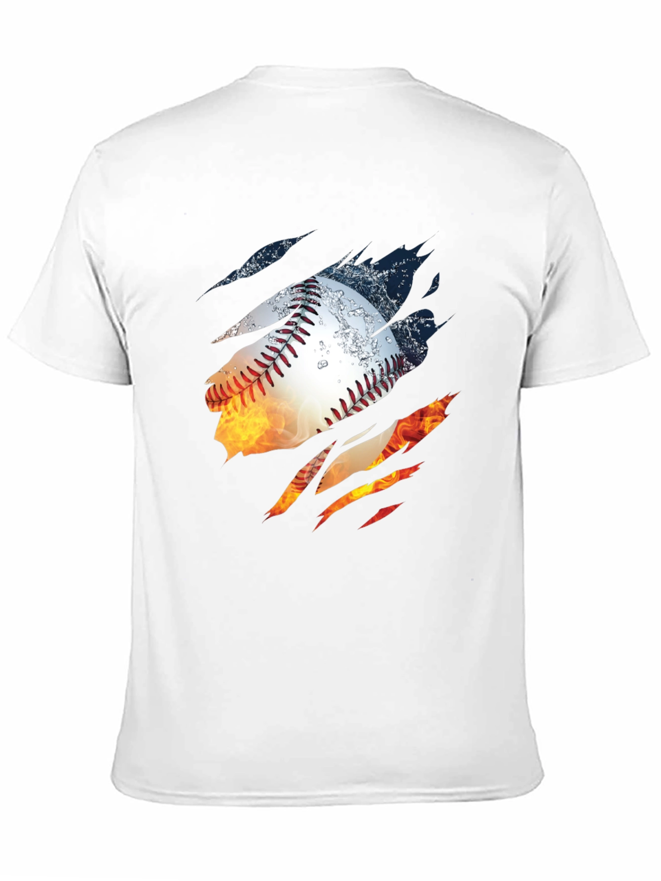 Fiery Baseball Graphic T-Shirt