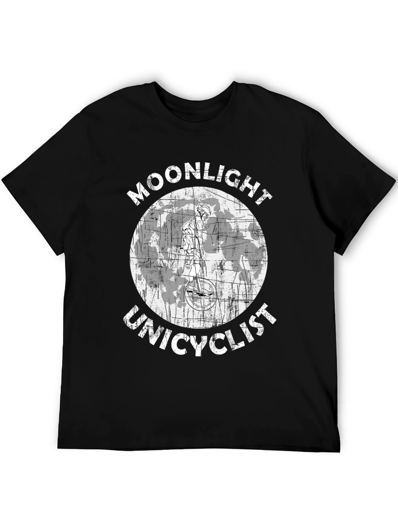 Moonlight Unicyclist Graphic T-Shirt - Unique Design