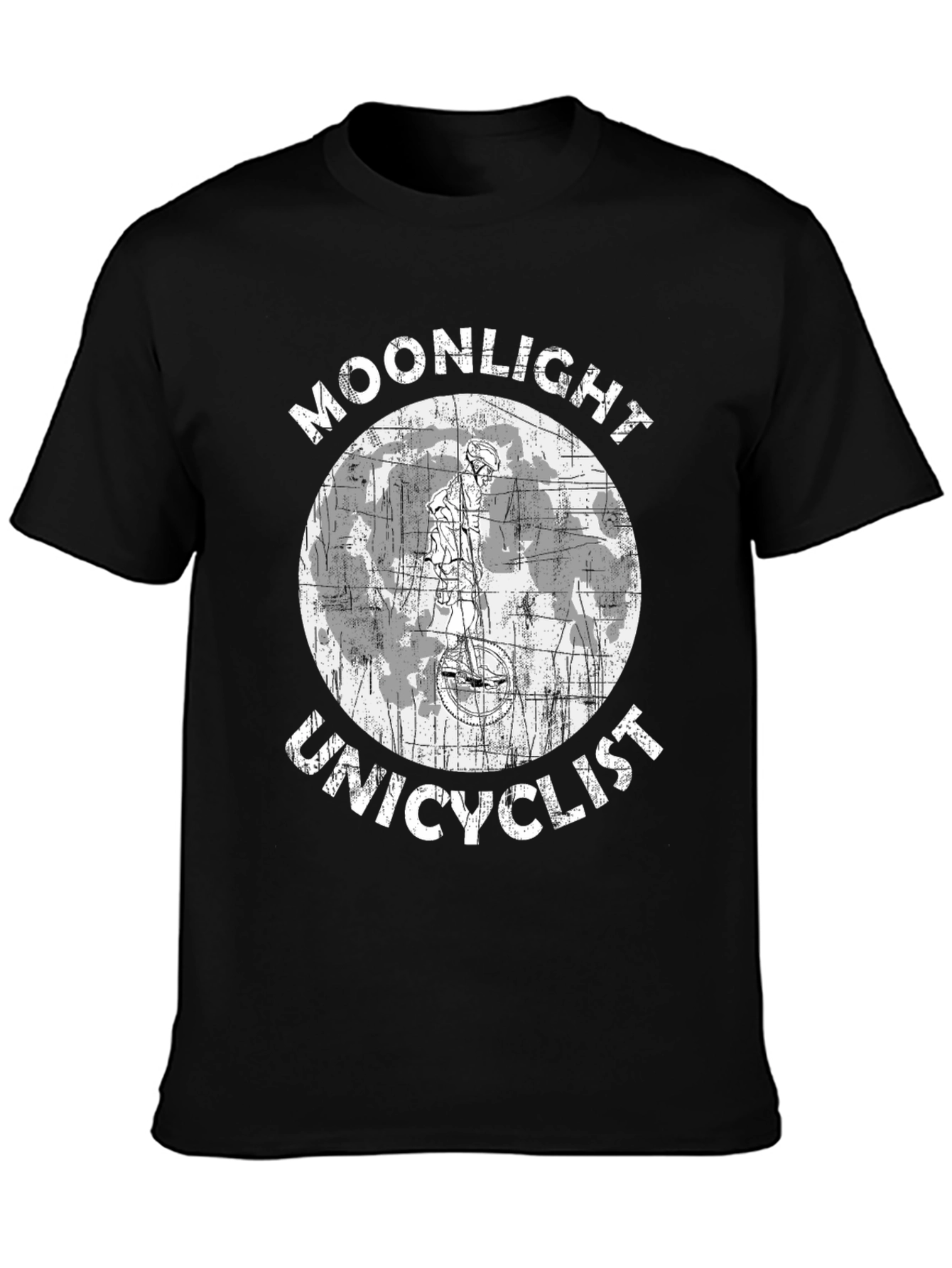 Moonlight Unicyclist Graphic T-Shirt - Unique Design