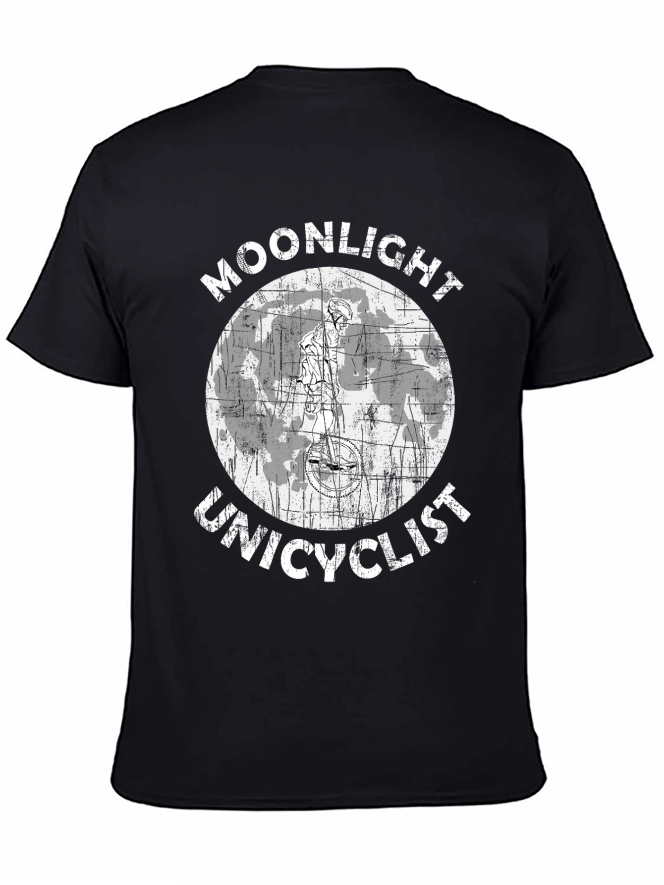 Moonlight Unicyclist Graphic T-Shirt - Unique Design
