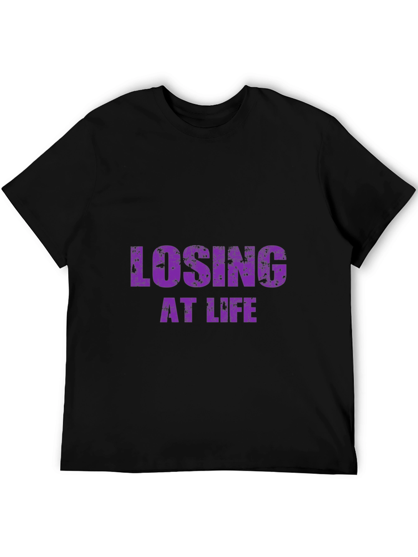 Losing at Life Funny Graphic Tee - Black T-Shirt