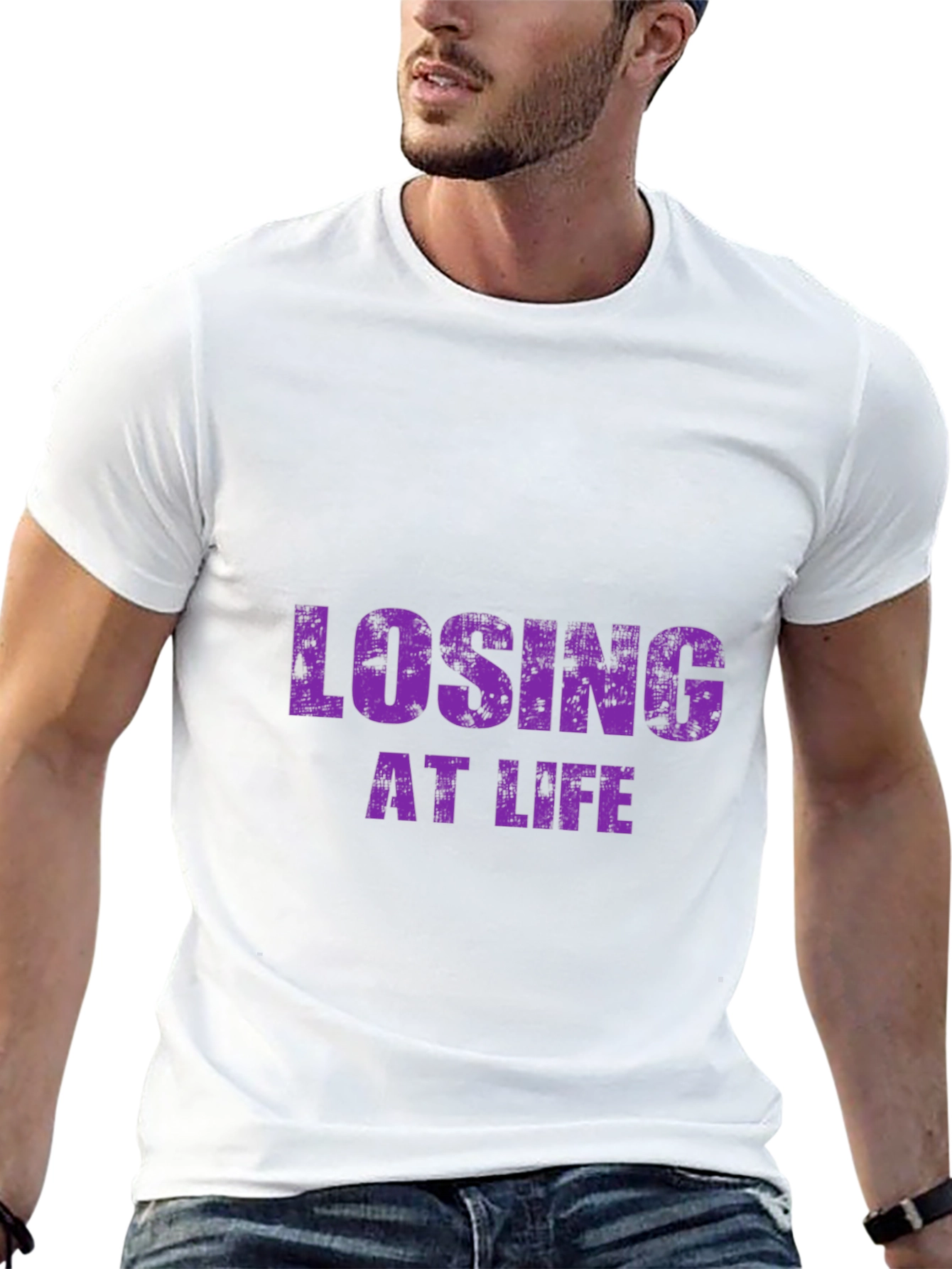 Losing at Life Funny Graphic Tee - Black T-Shirt