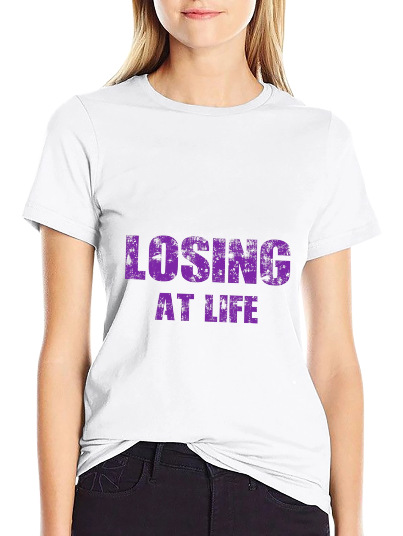 Losing at Life Funny Graphic Tee - Black T-Shirt