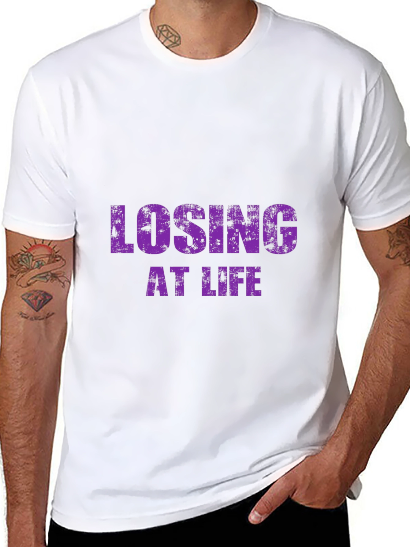 Losing at Life Funny Graphic Tee - Black T-Shirt