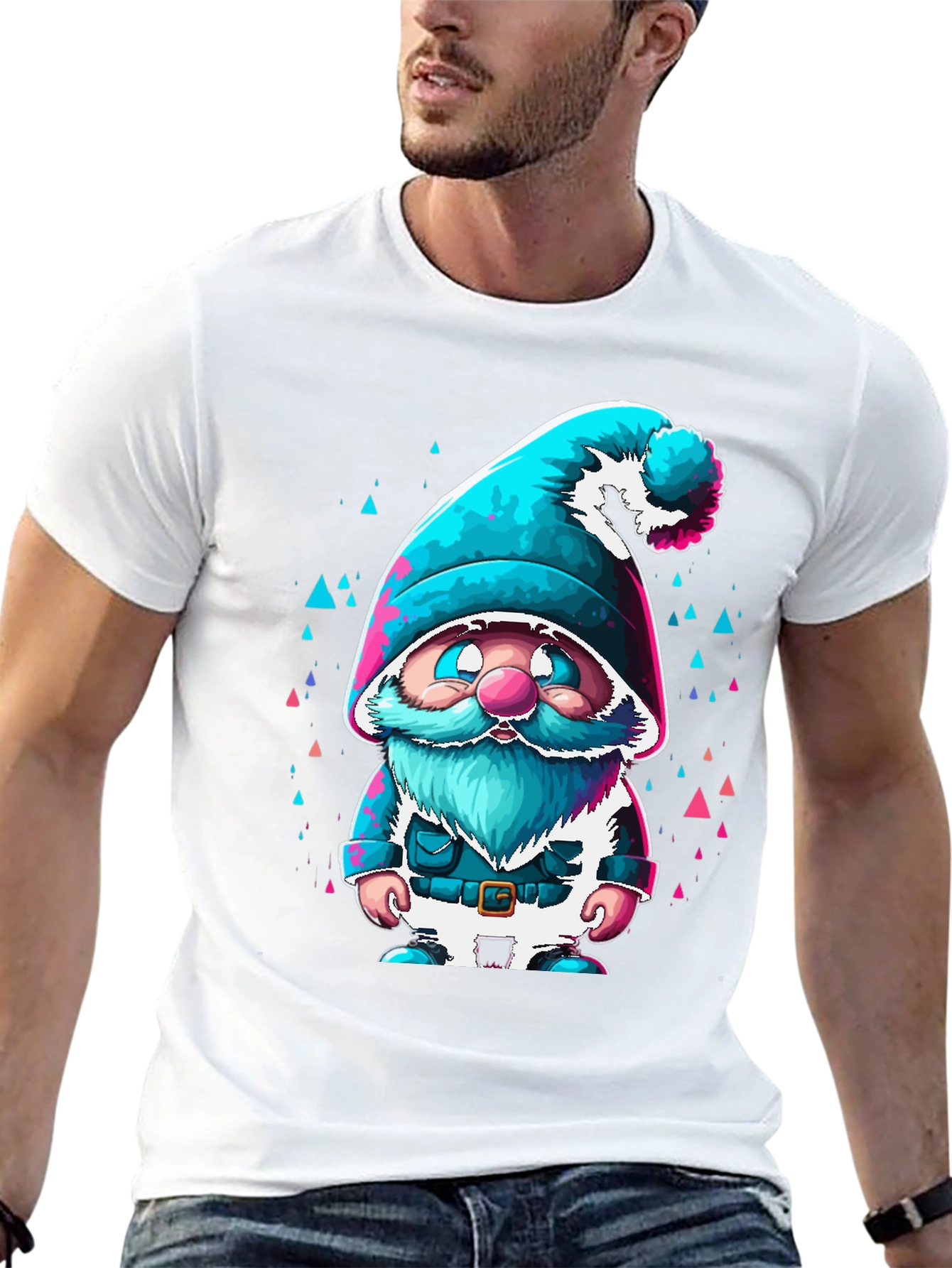 Whimsical Gnome Graphic Tee - Cool Design