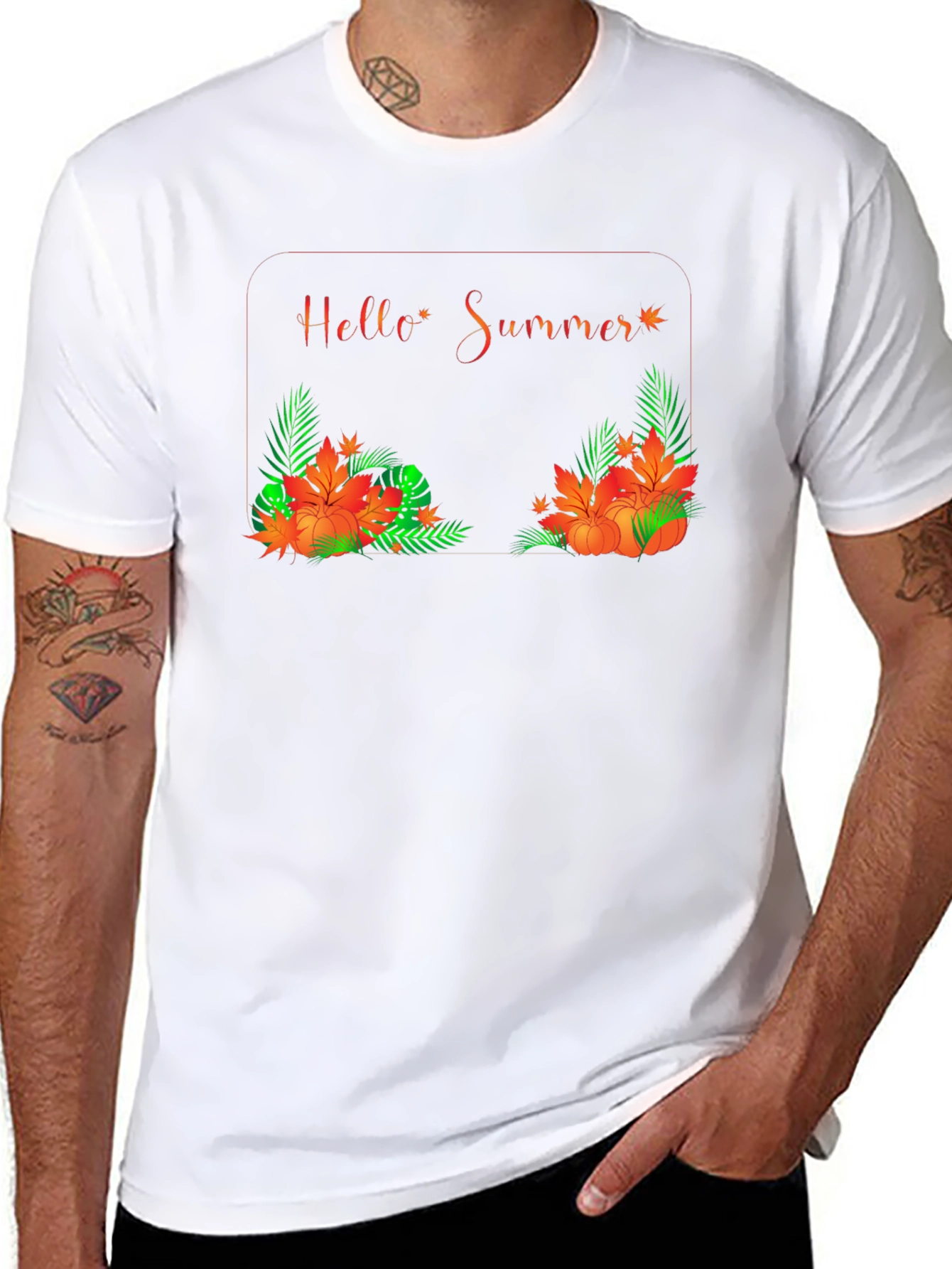 Hello Summer Graphic Black Tee