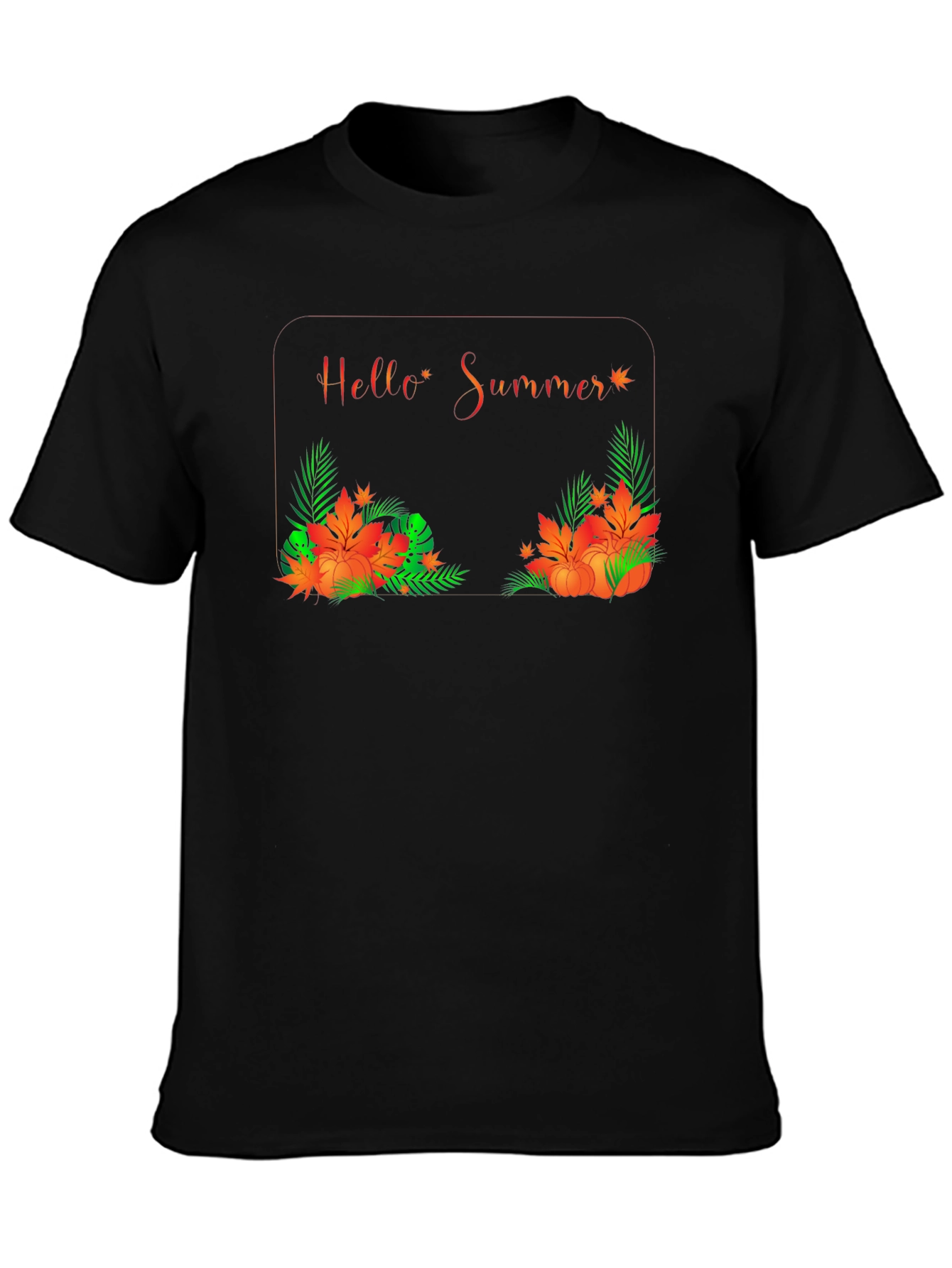 Hello Summer Graphic Black Tee