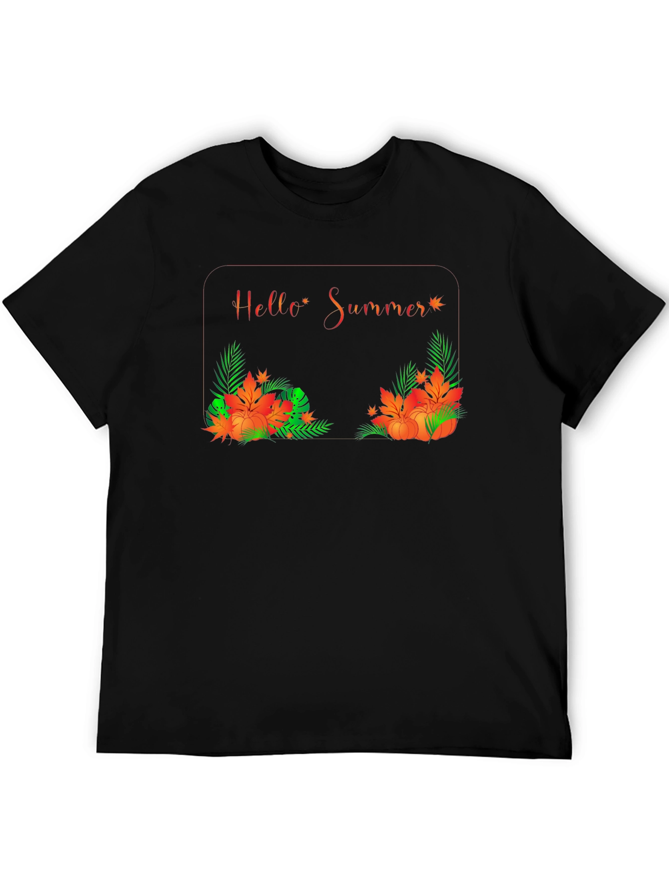 Hello Summer Graphic Black Tee