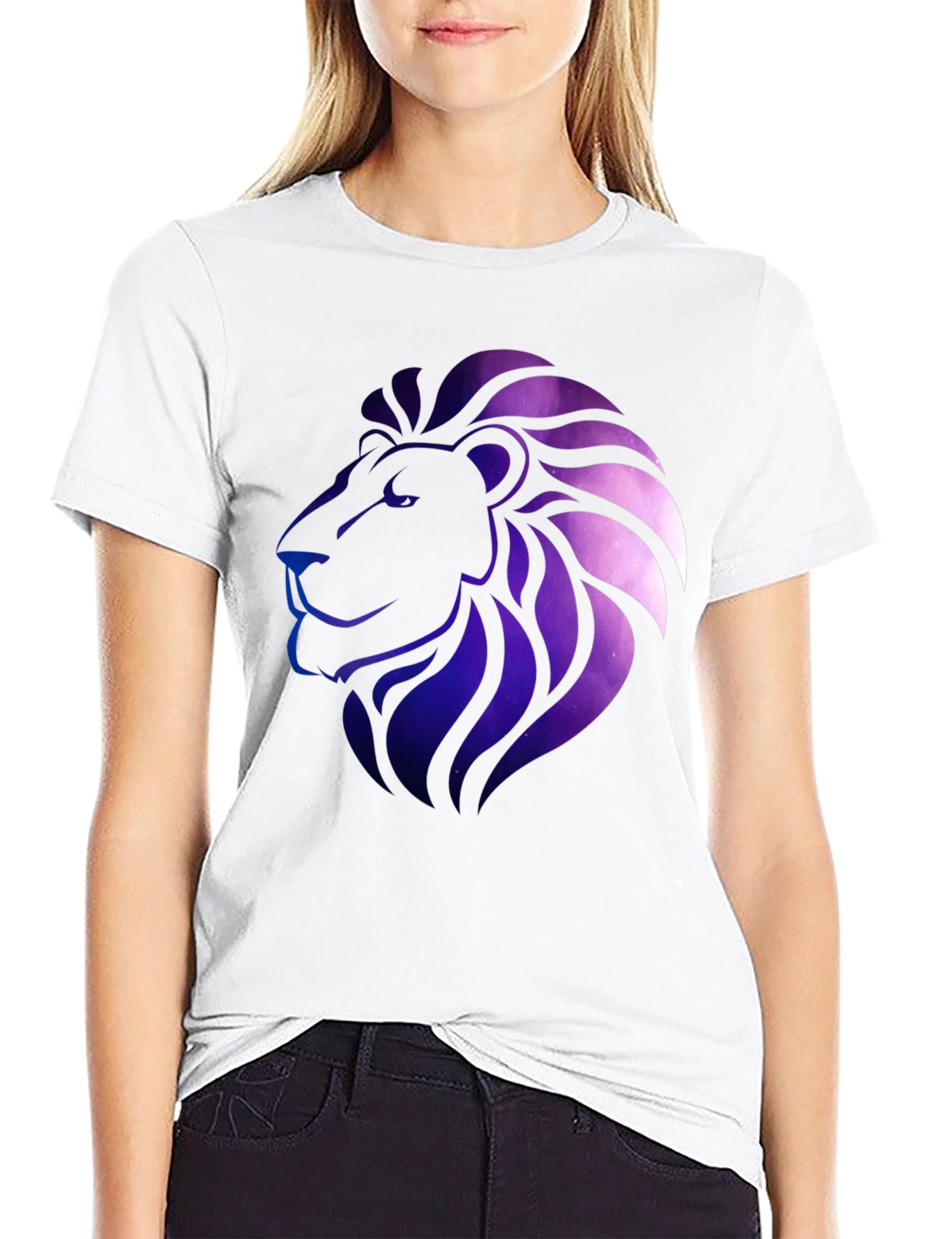 Galaxy Lion Graphic Tee - Black