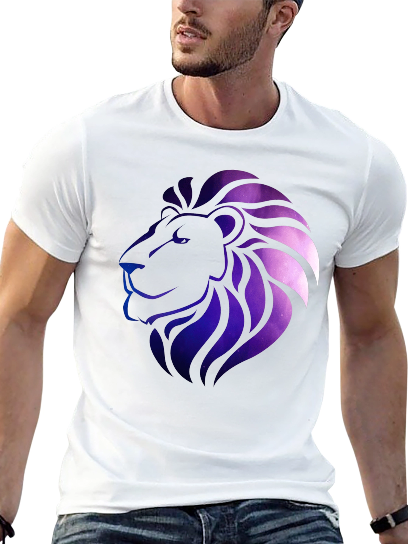 Galaxy Lion Graphic Tee - Black