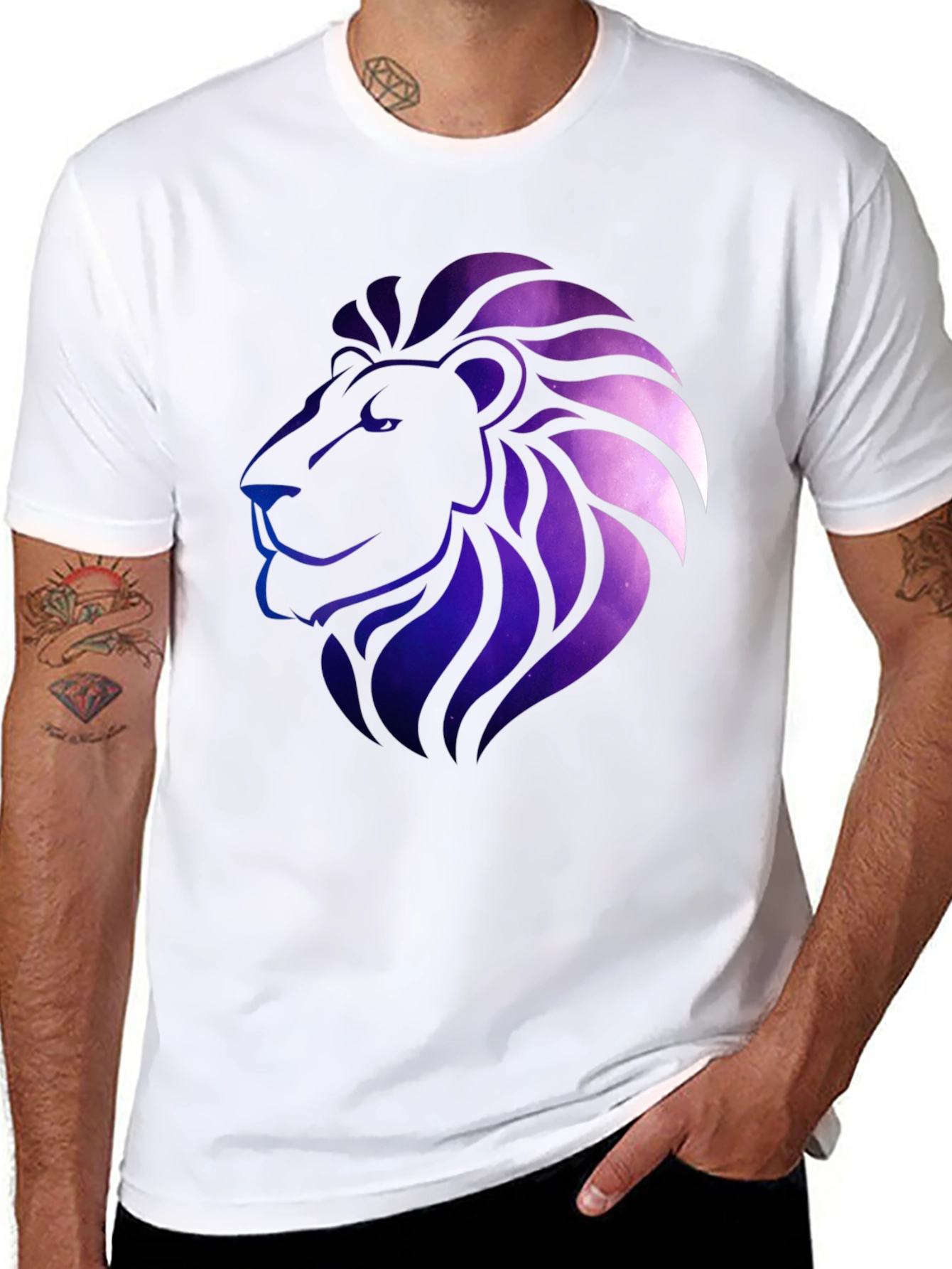 Galaxy Lion Graphic Tee - Black
