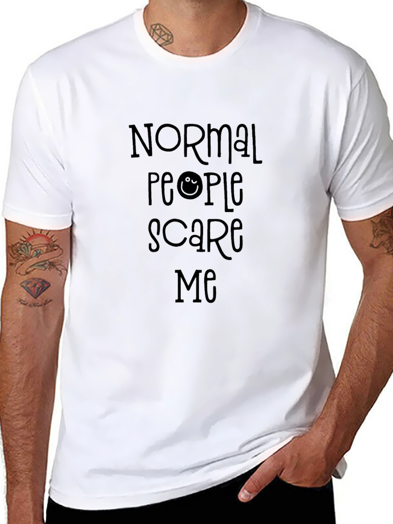 Normal People Scare Me T-Shirt - Black
