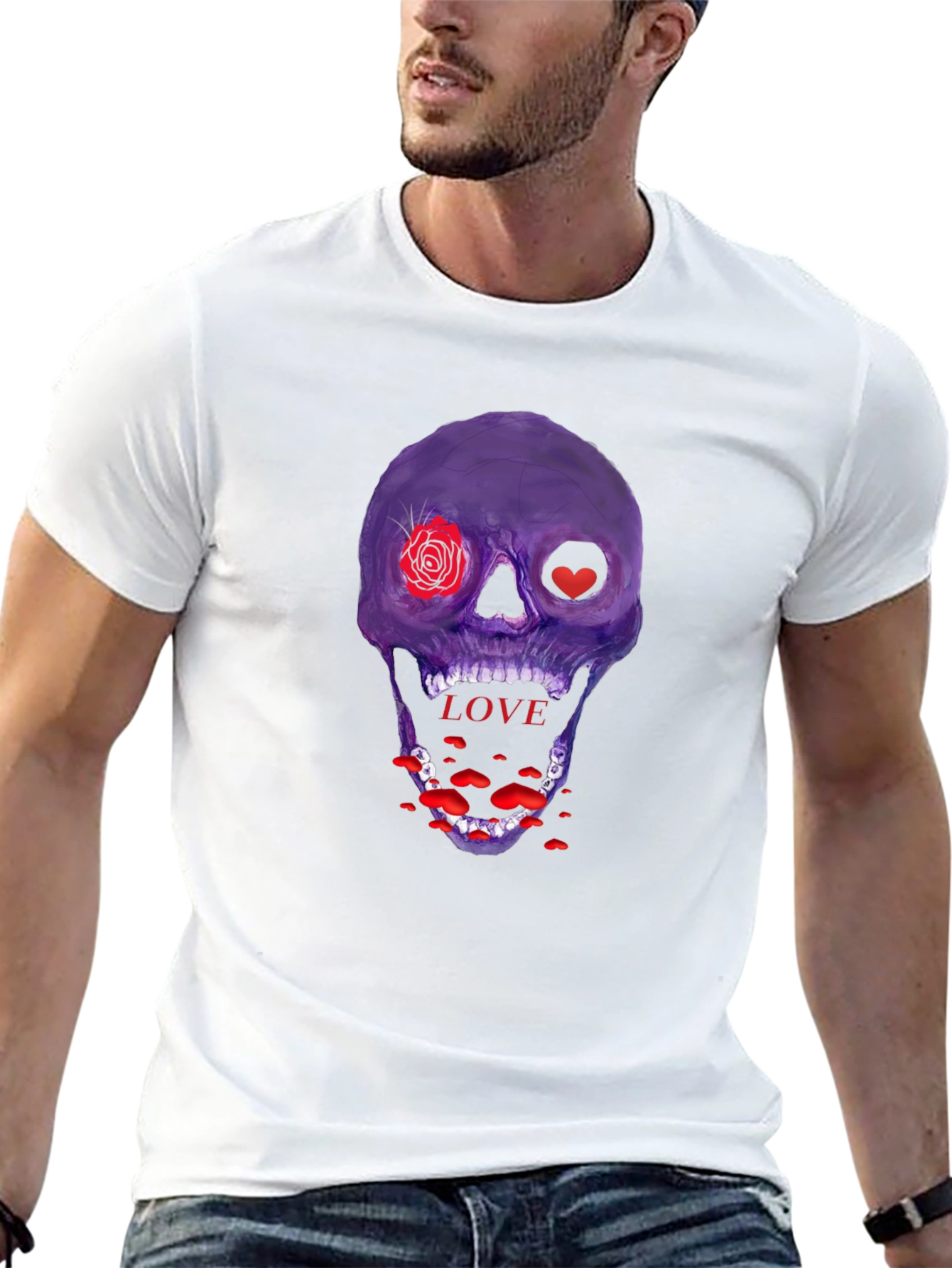 Love Skull Graphic Tee - Unique Design