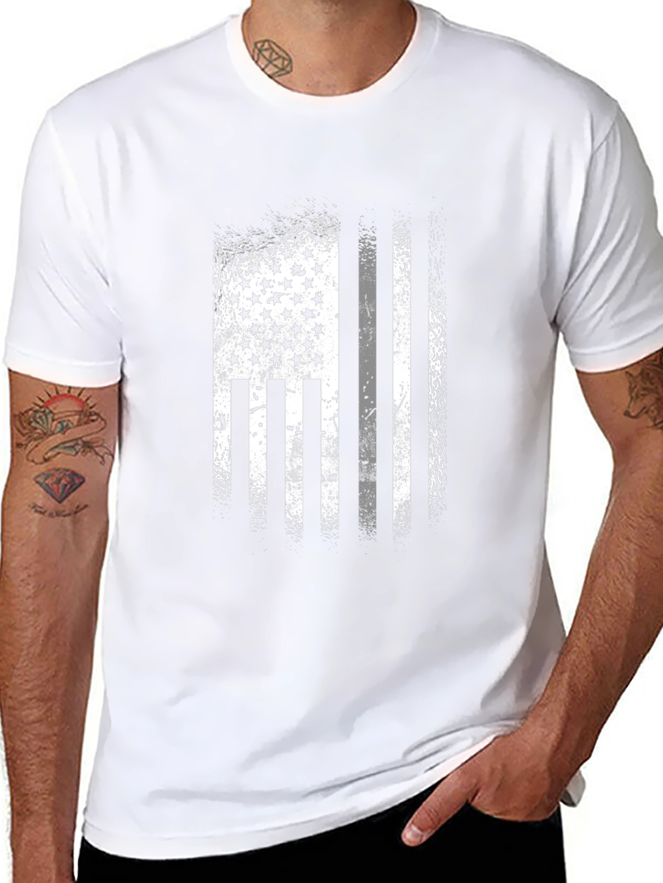 American Flag Distressed Graphic T-Shirt