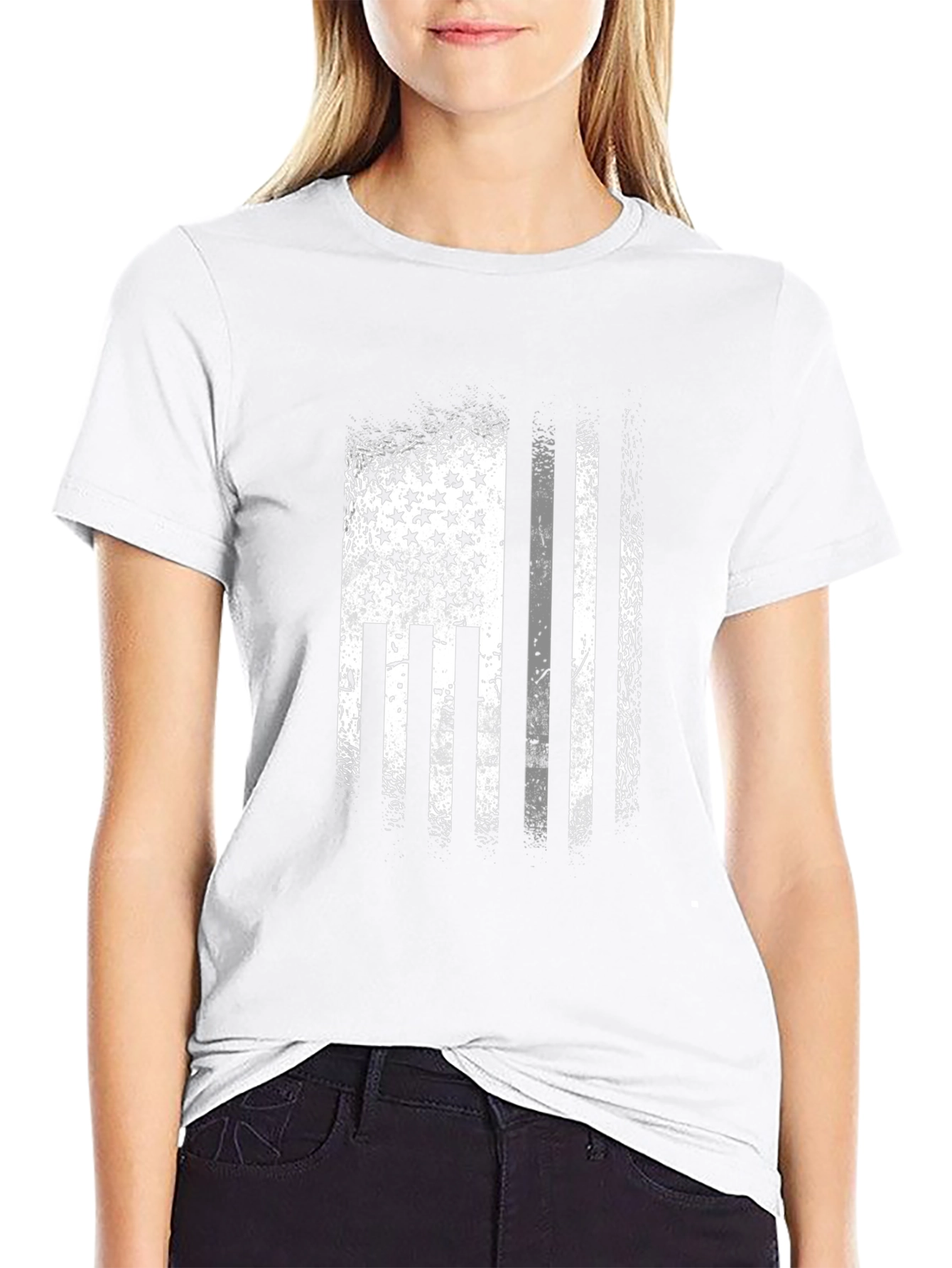 American Flag Distressed Graphic T-Shirt