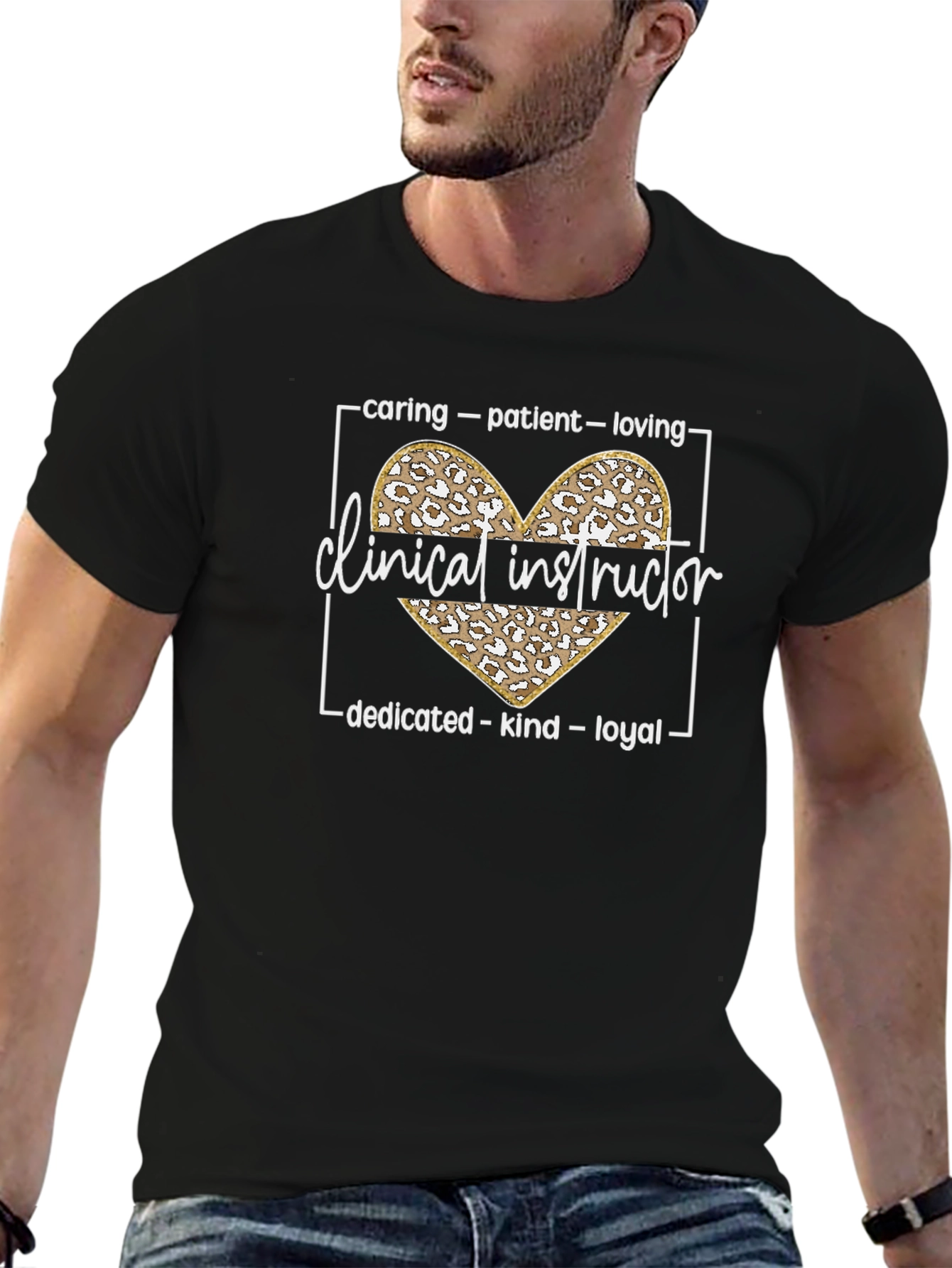 Clinical Instructor Leopard Heart Tee