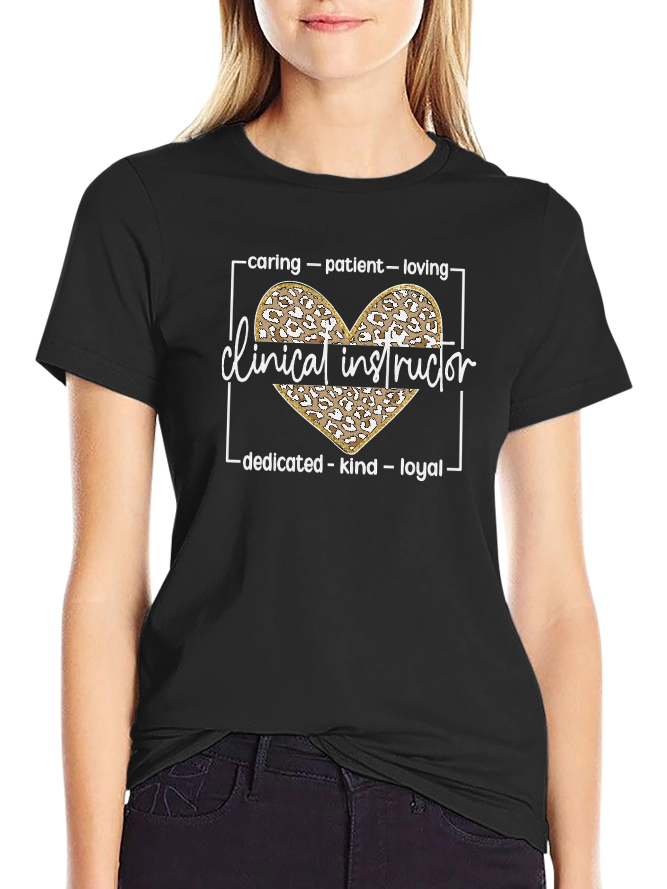 Clinical Instructor Leopard Heart Tee
