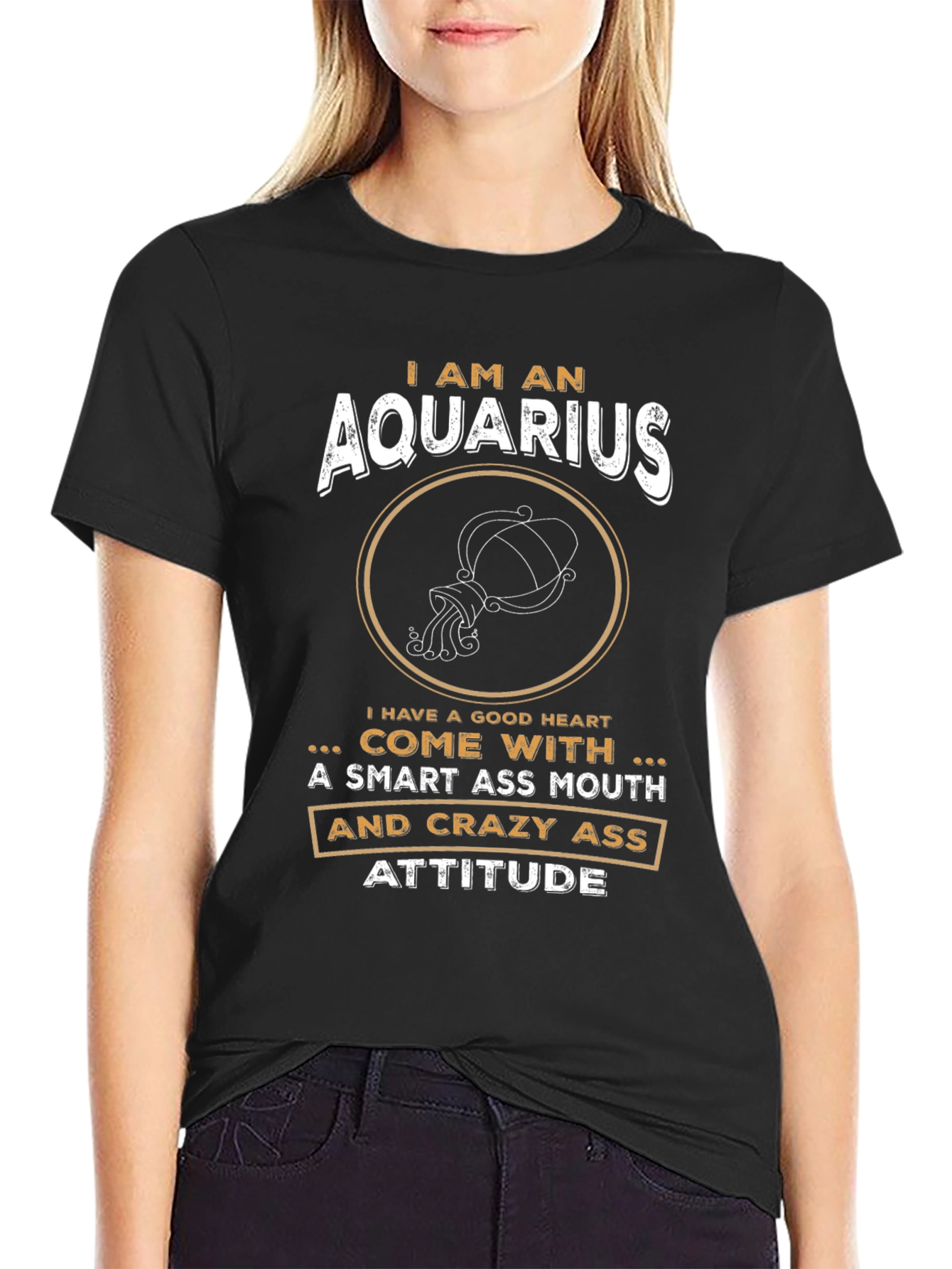 Aquarius Zodiac Sign T-Shirt - Smart & Crazy Attitude