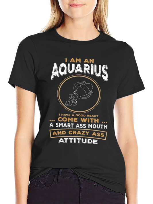 Aquarius Zodiac Sign T-Shirt - Smart & Crazy Attitude