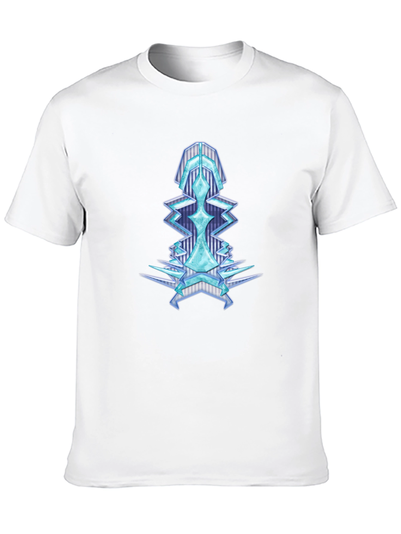 Geometric Ice Crystal Graphic Tee - Black