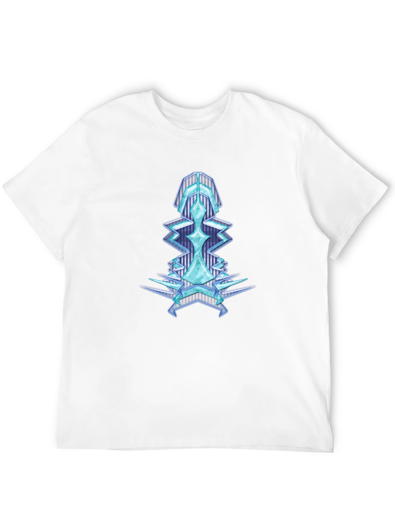 Geometric Ice Crystal Graphic Tee - Black