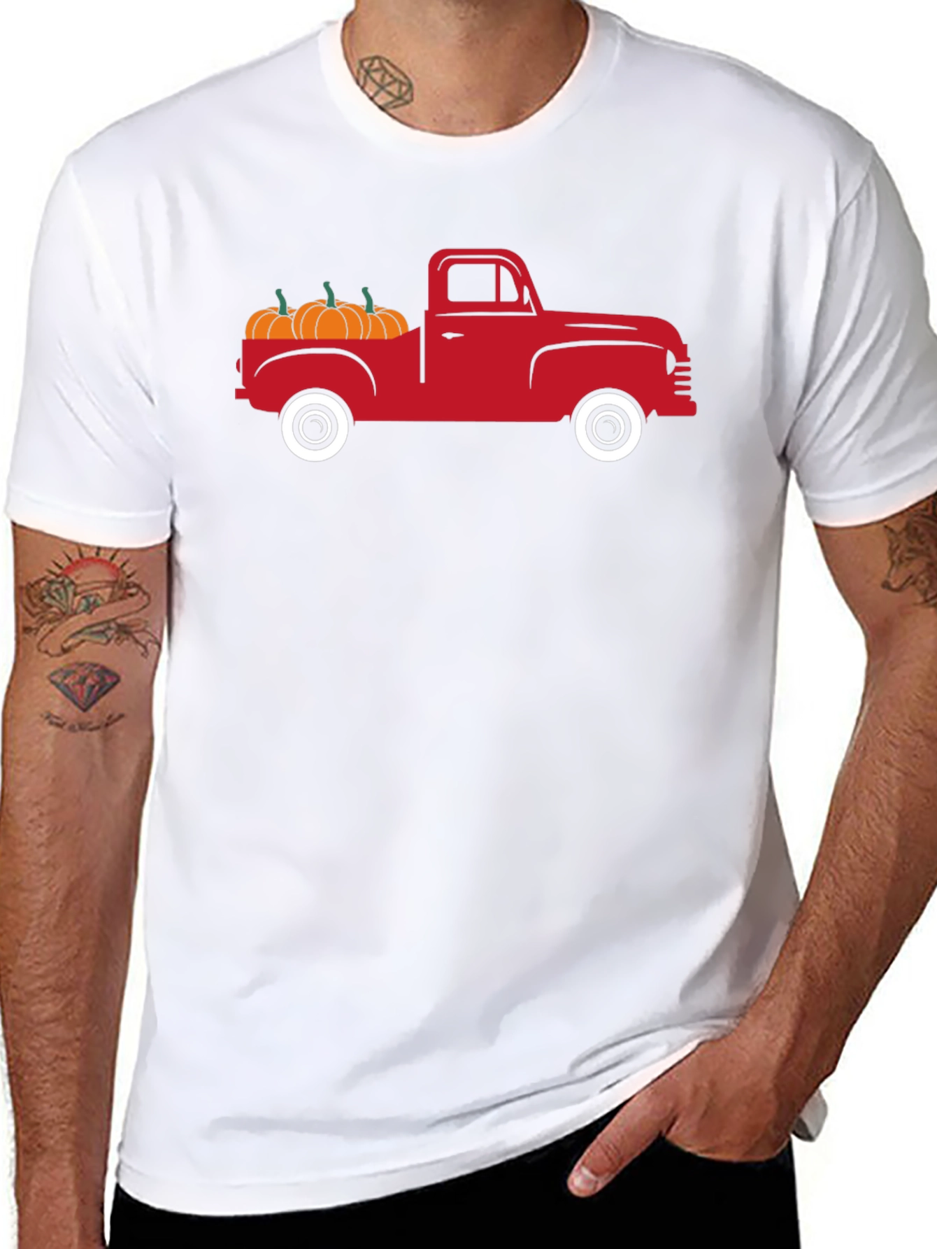 Retro Red Truck Pumpkin Patch T-Shirt