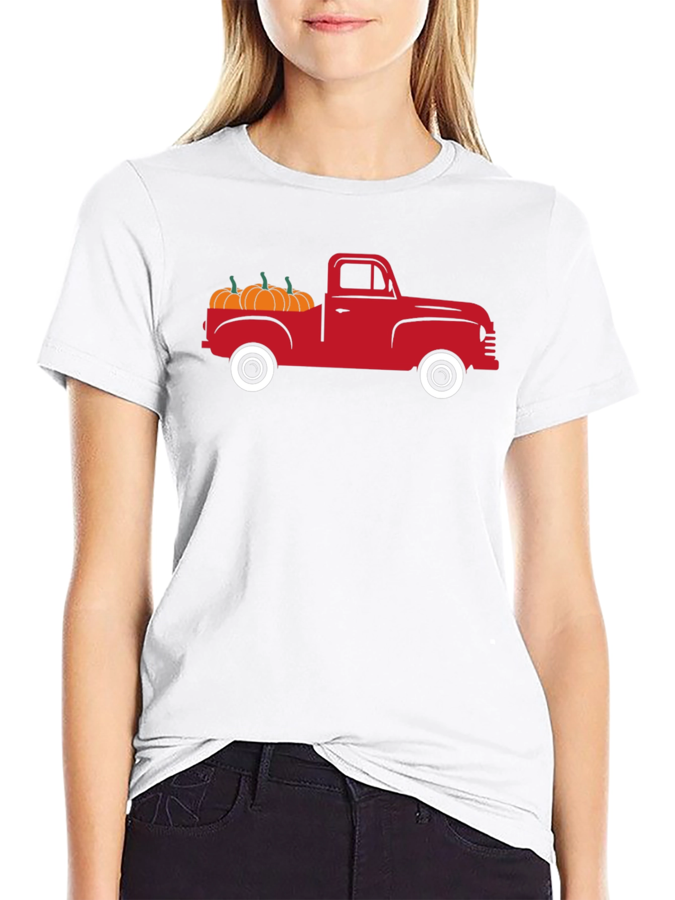 Retro Red Truck Pumpkin Patch T-Shirt