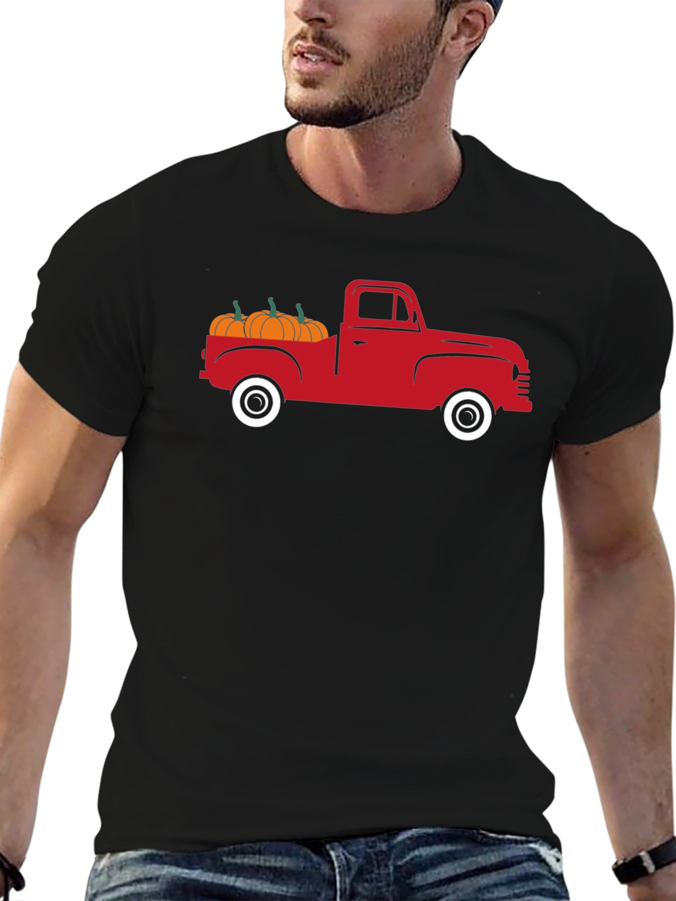 Retro Red Truck Pumpkin Patch T-Shirt