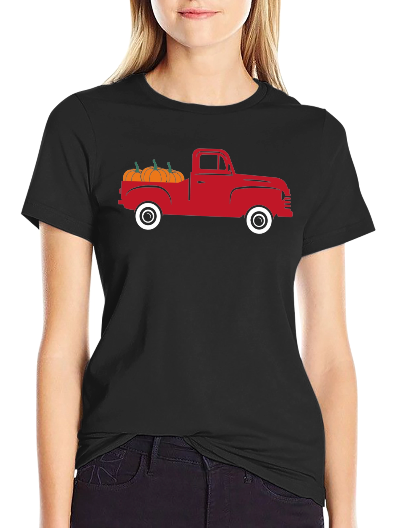 Retro Red Truck Pumpkin Patch T-Shirt