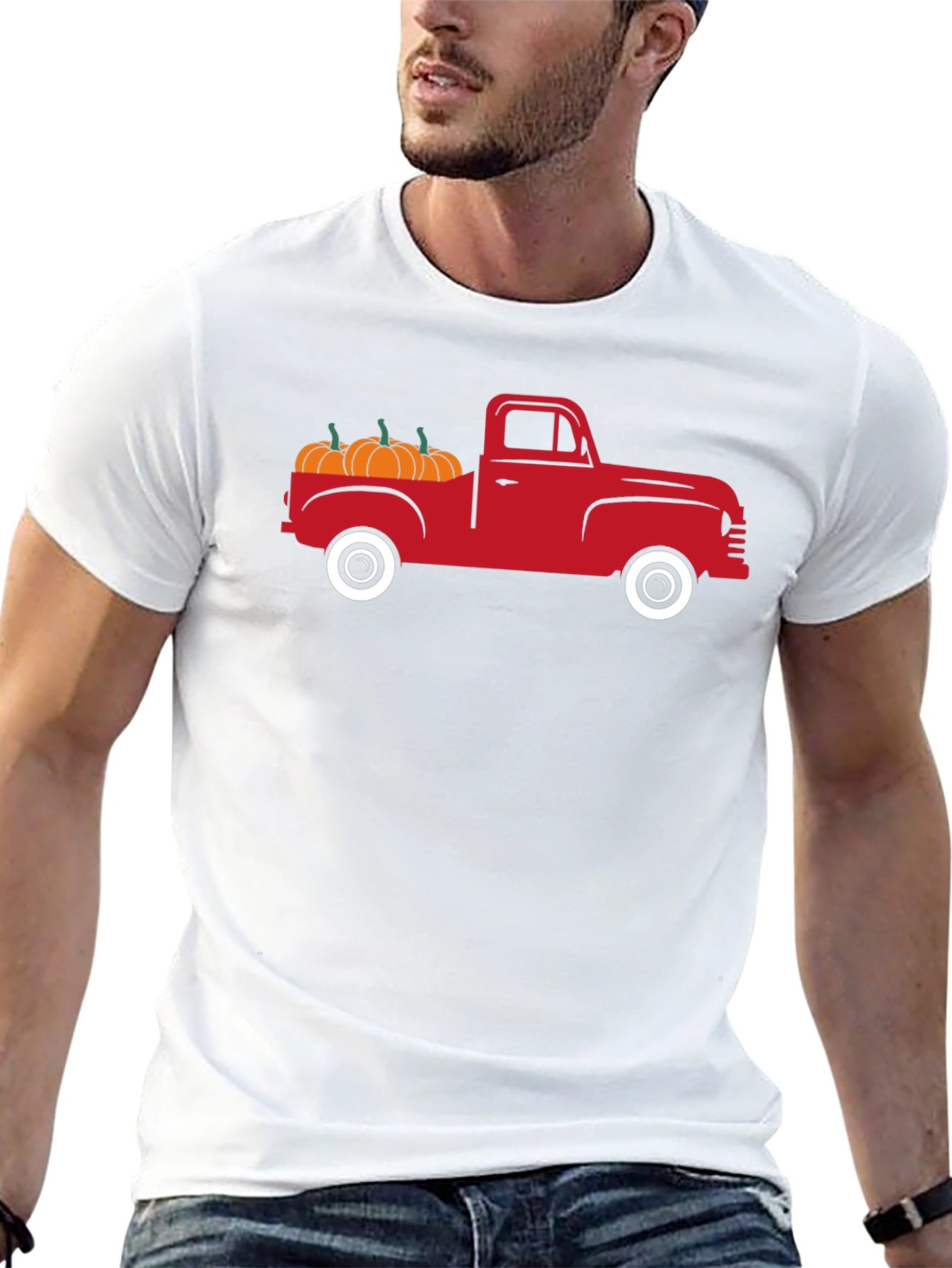 Retro Red Truck Pumpkin Patch T-Shirt