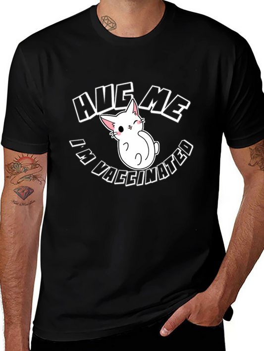 Hug Me Im Vaccinated Black T-Shirt