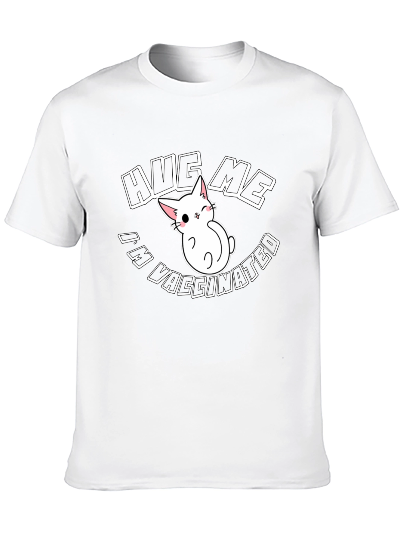 Hug Me Im Vaccinated Black T-Shirt