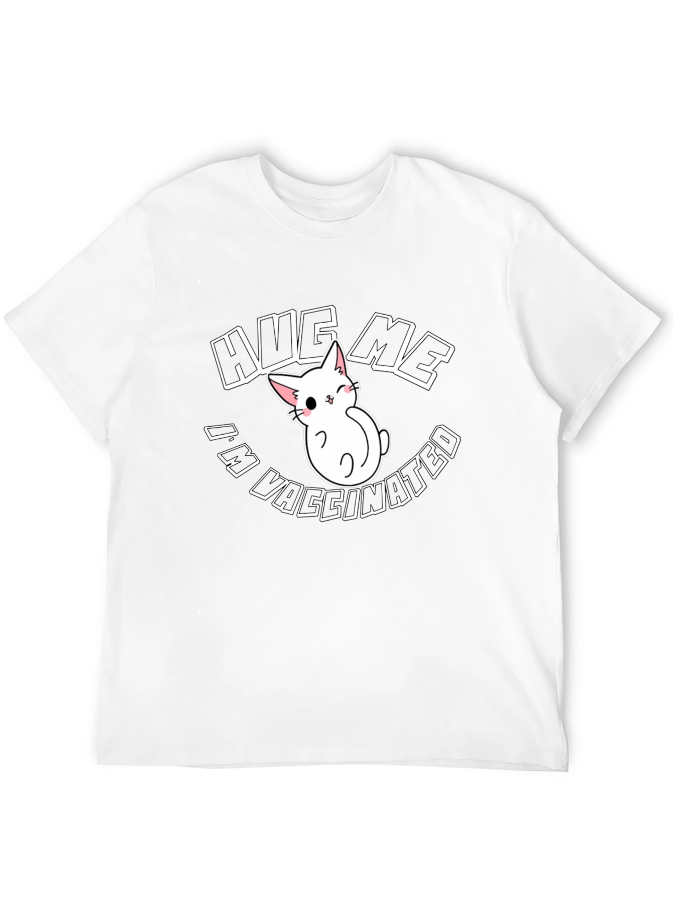 Hug Me Im Vaccinated Black T-Shirt