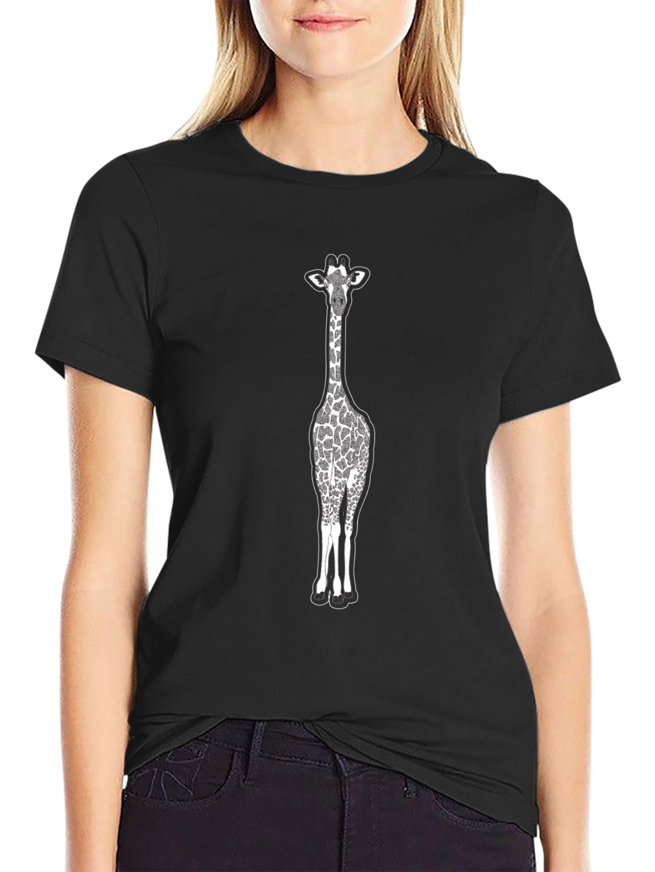 Giraffe Graphic Print T-Shirt