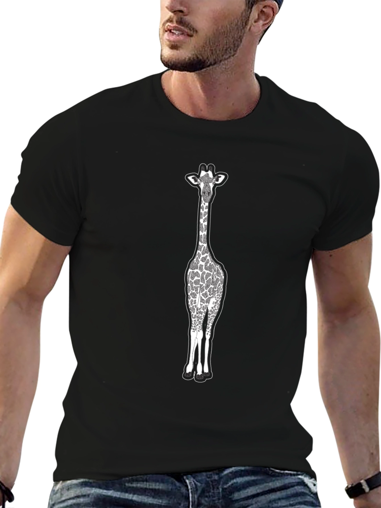 Giraffe Graphic Print T-Shirt