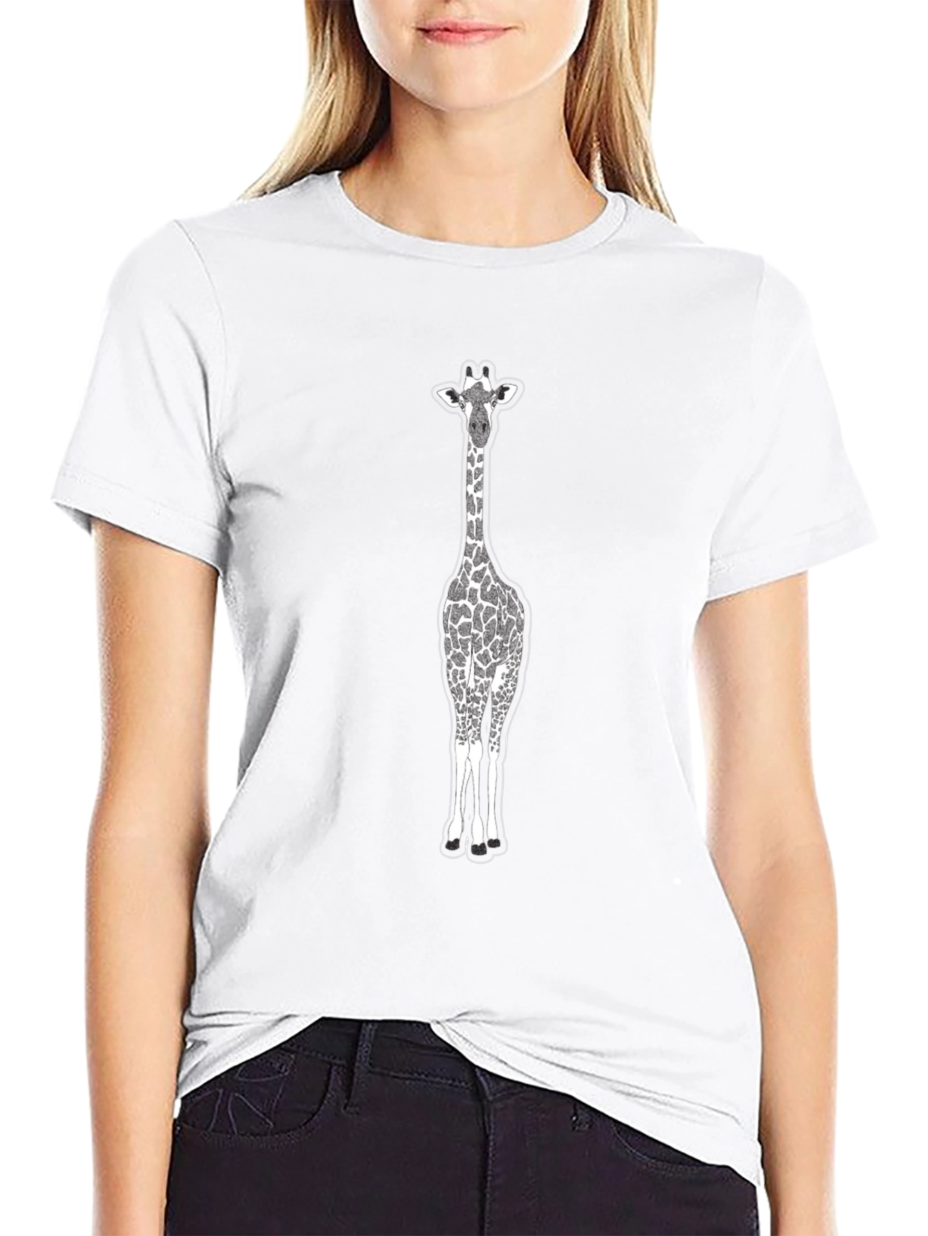 Giraffe Graphic Print T-Shirt