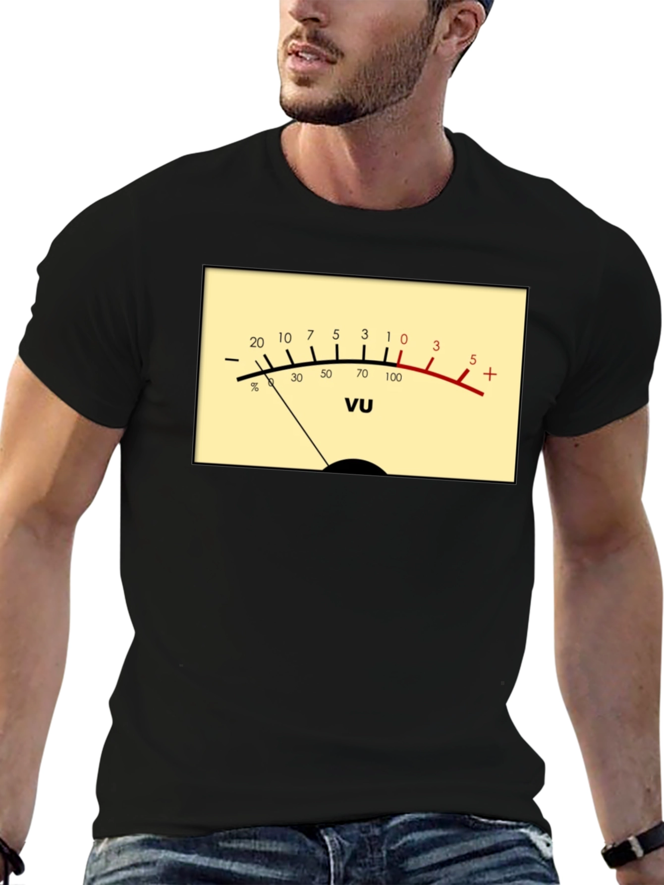 VU Meter Graphic T-Shirt - Audio Engineer Tee