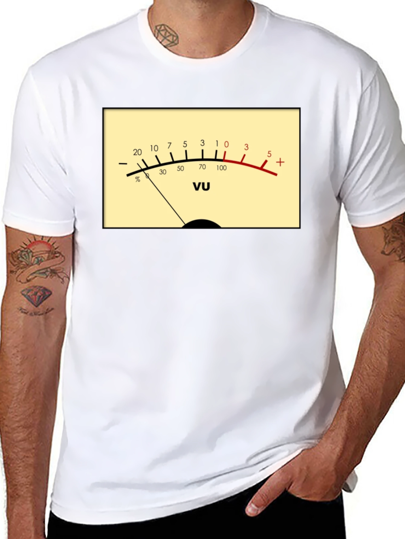 VU Meter Graphic T-Shirt - Audio Engineer Tee