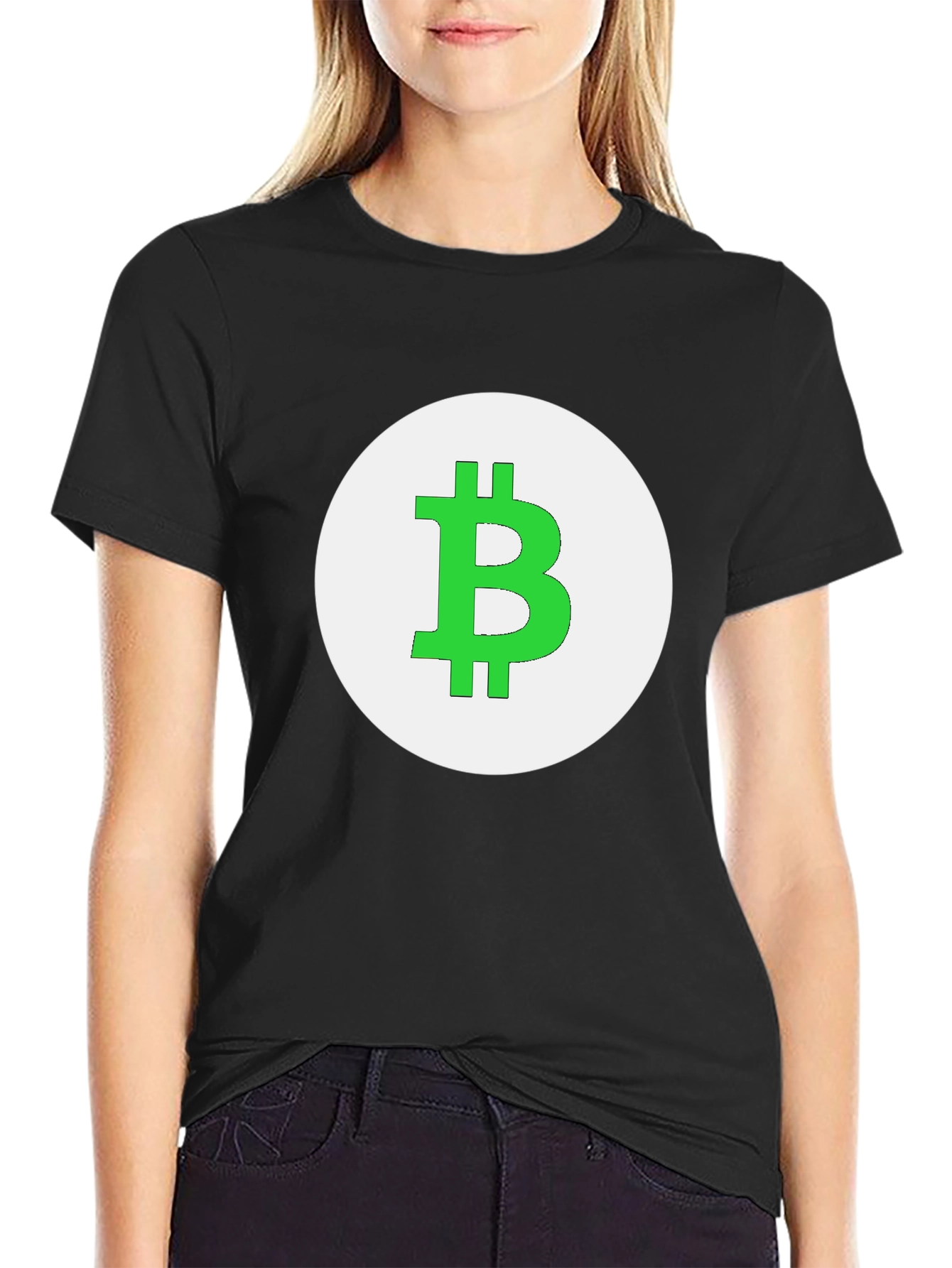 Bitcoin Logo Graphic Tee - Black Cotton T-Shirt