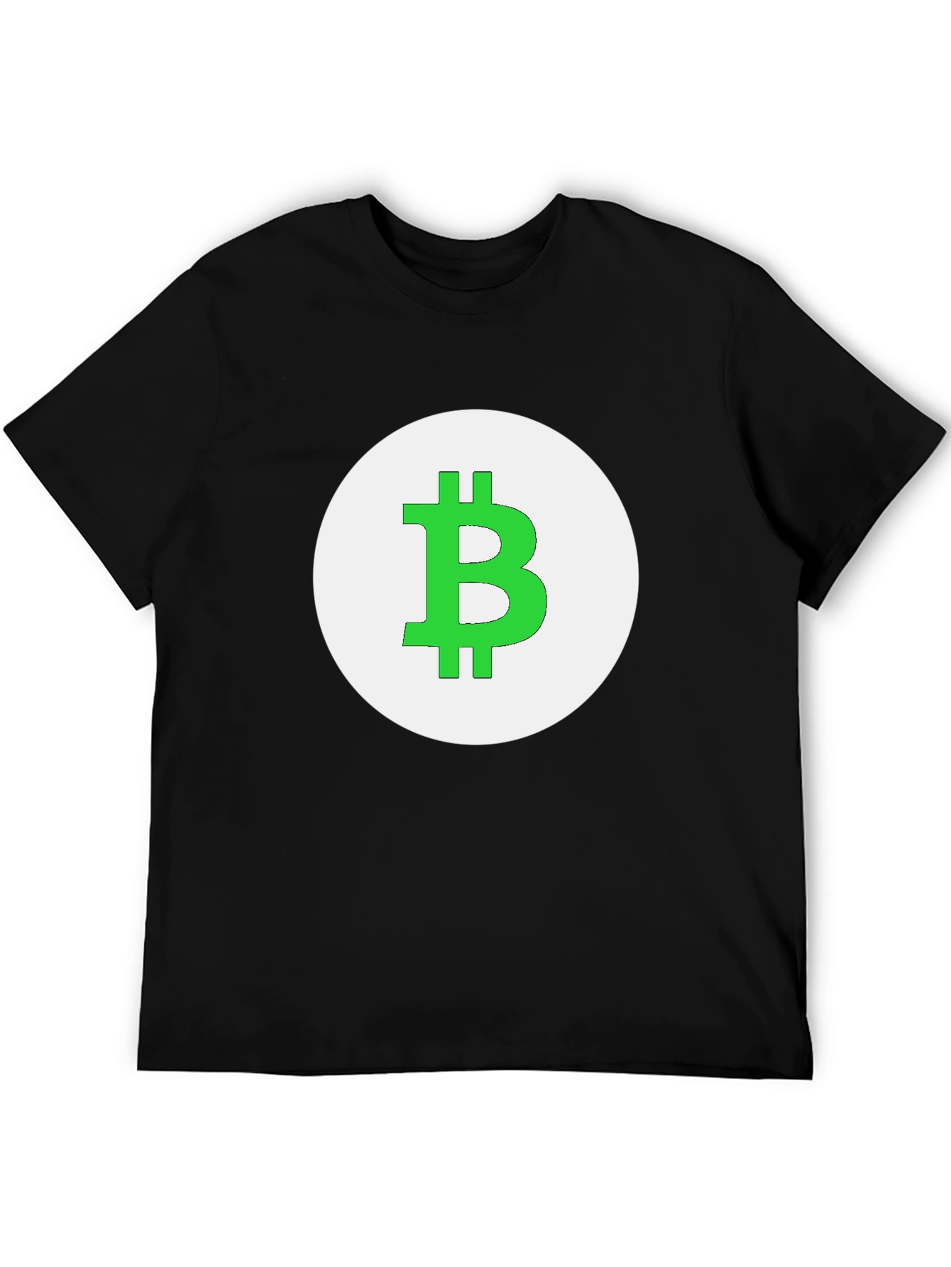 Bitcoin Logo Graphic Tee - Black Cotton T-Shirt
